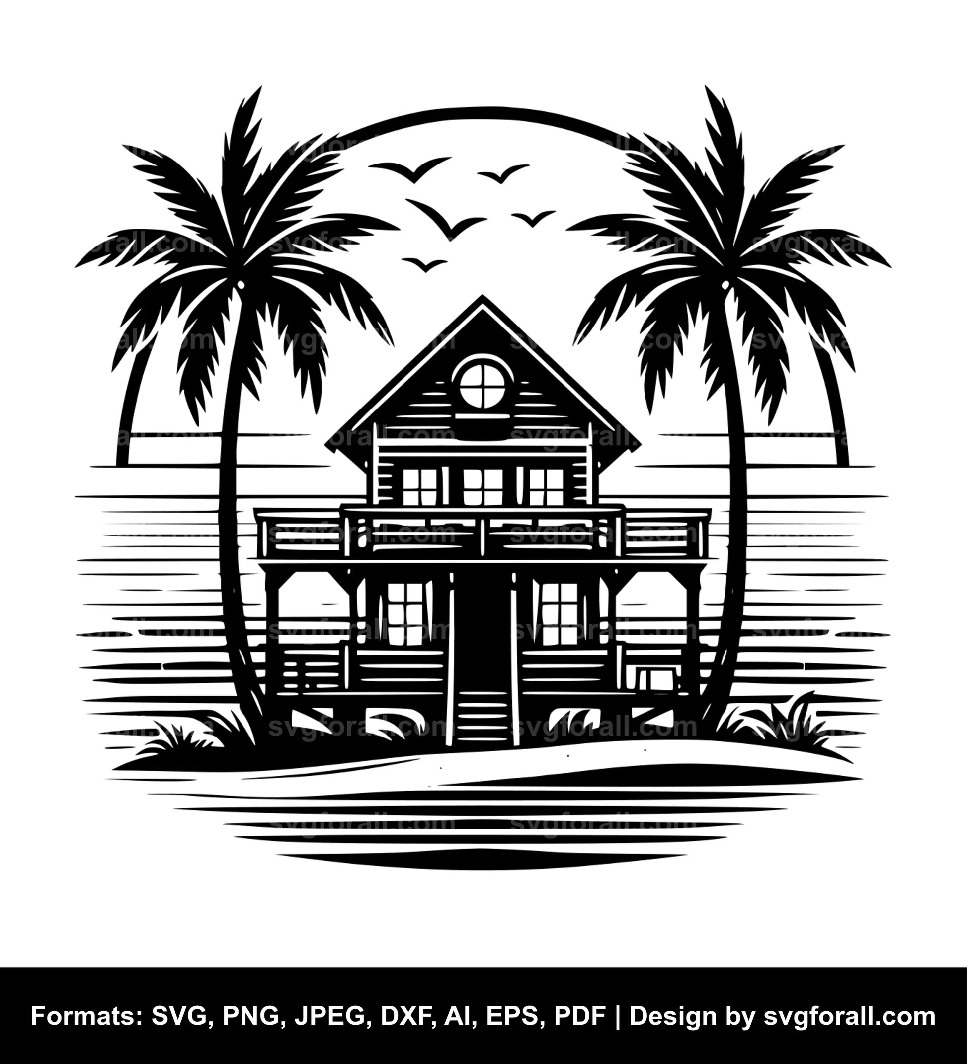 Beach House SVG File