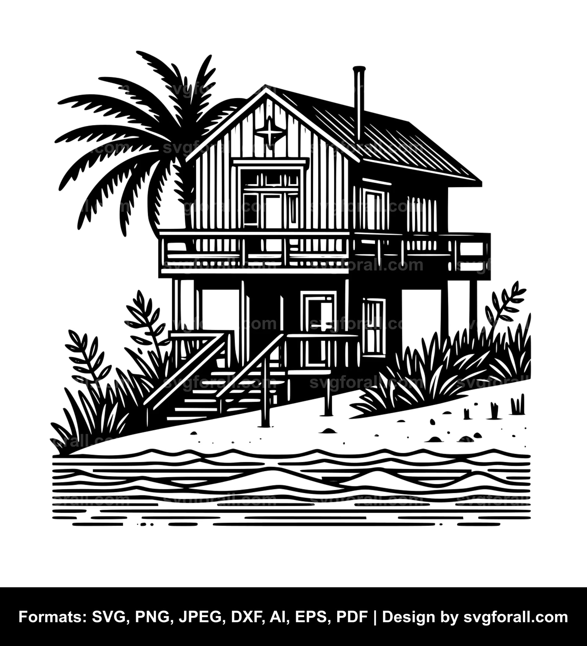 Beach House SVG PNG