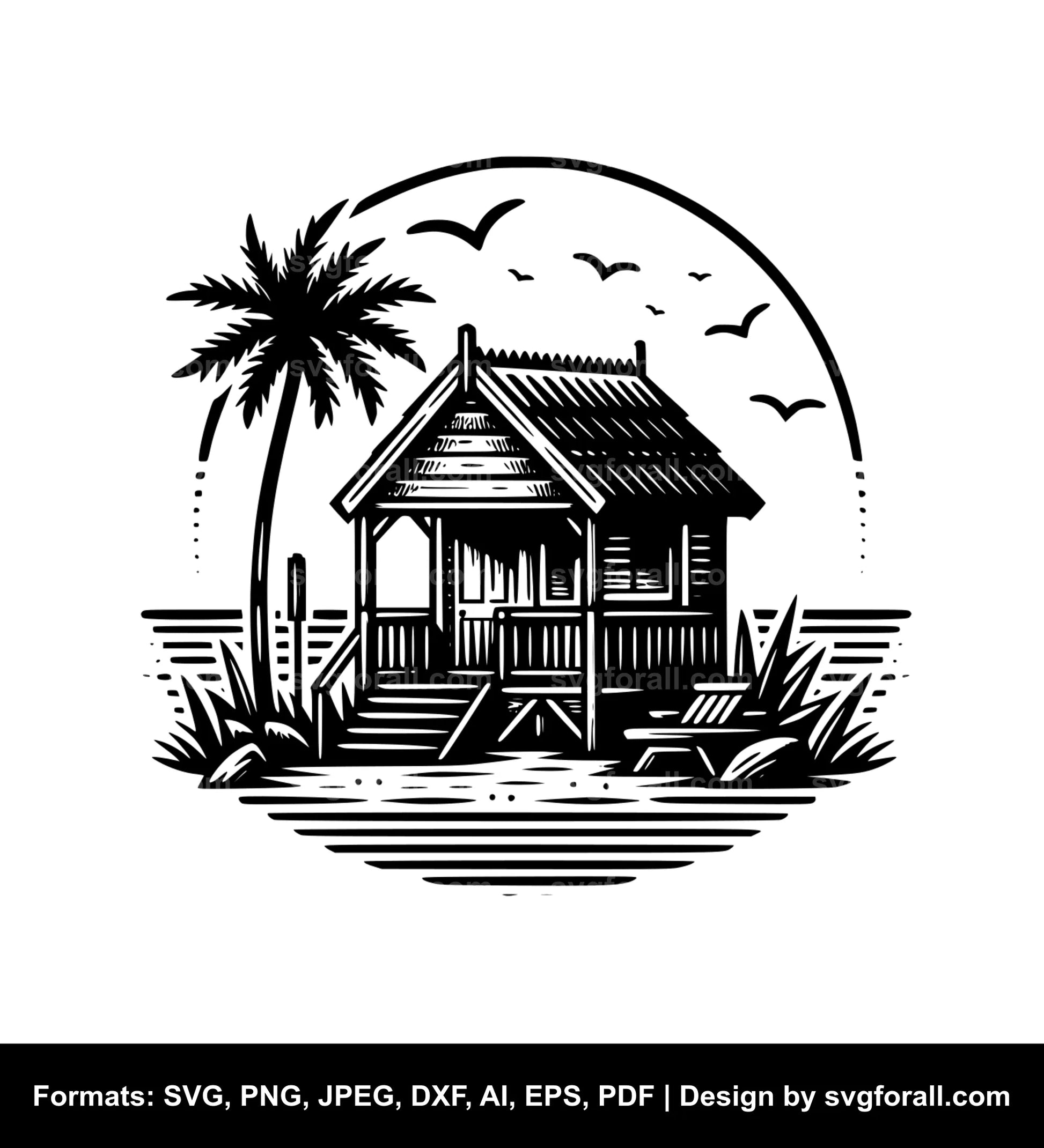 Beach Hut Cricut SVG