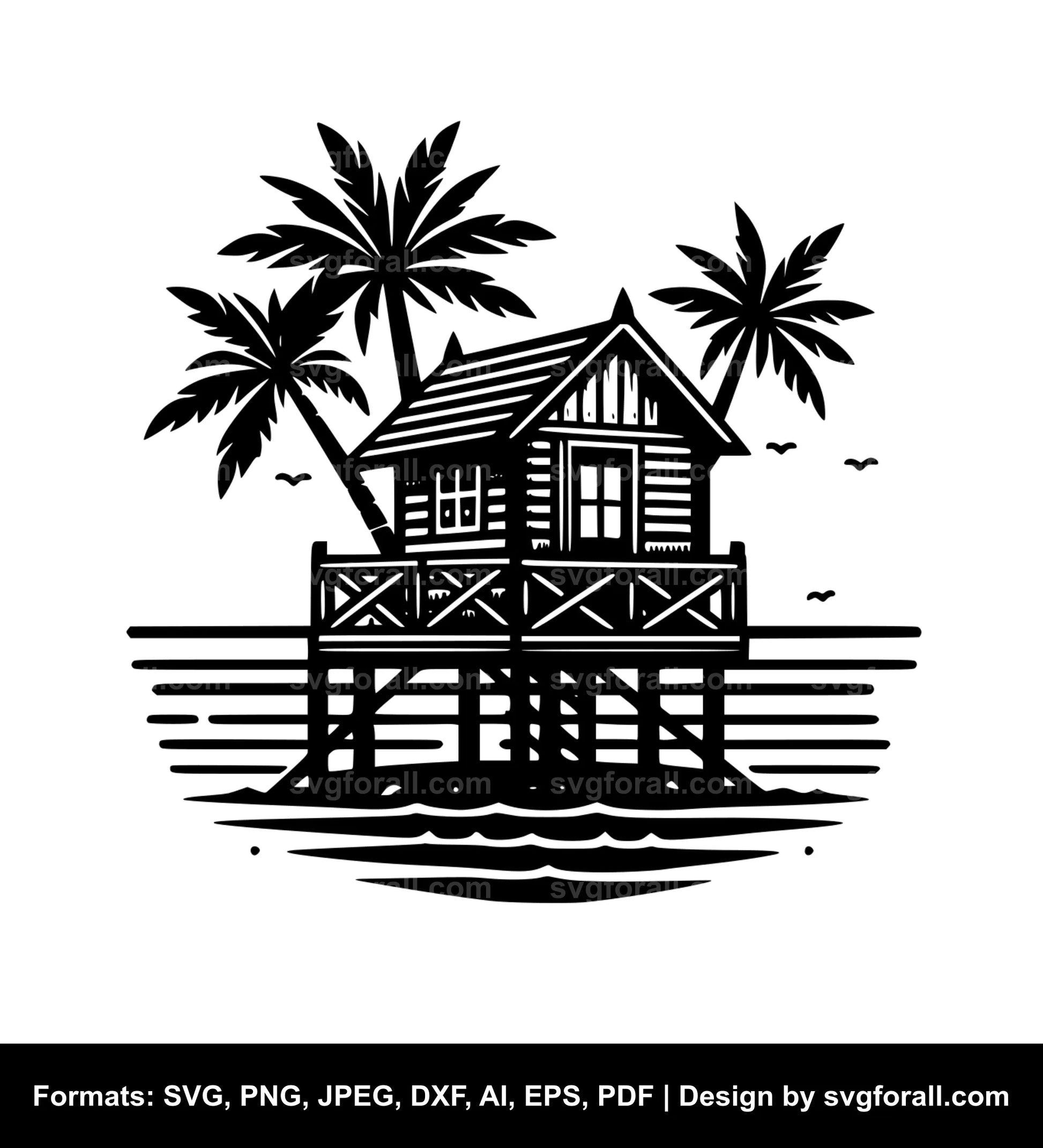 Beach Hut SVG File