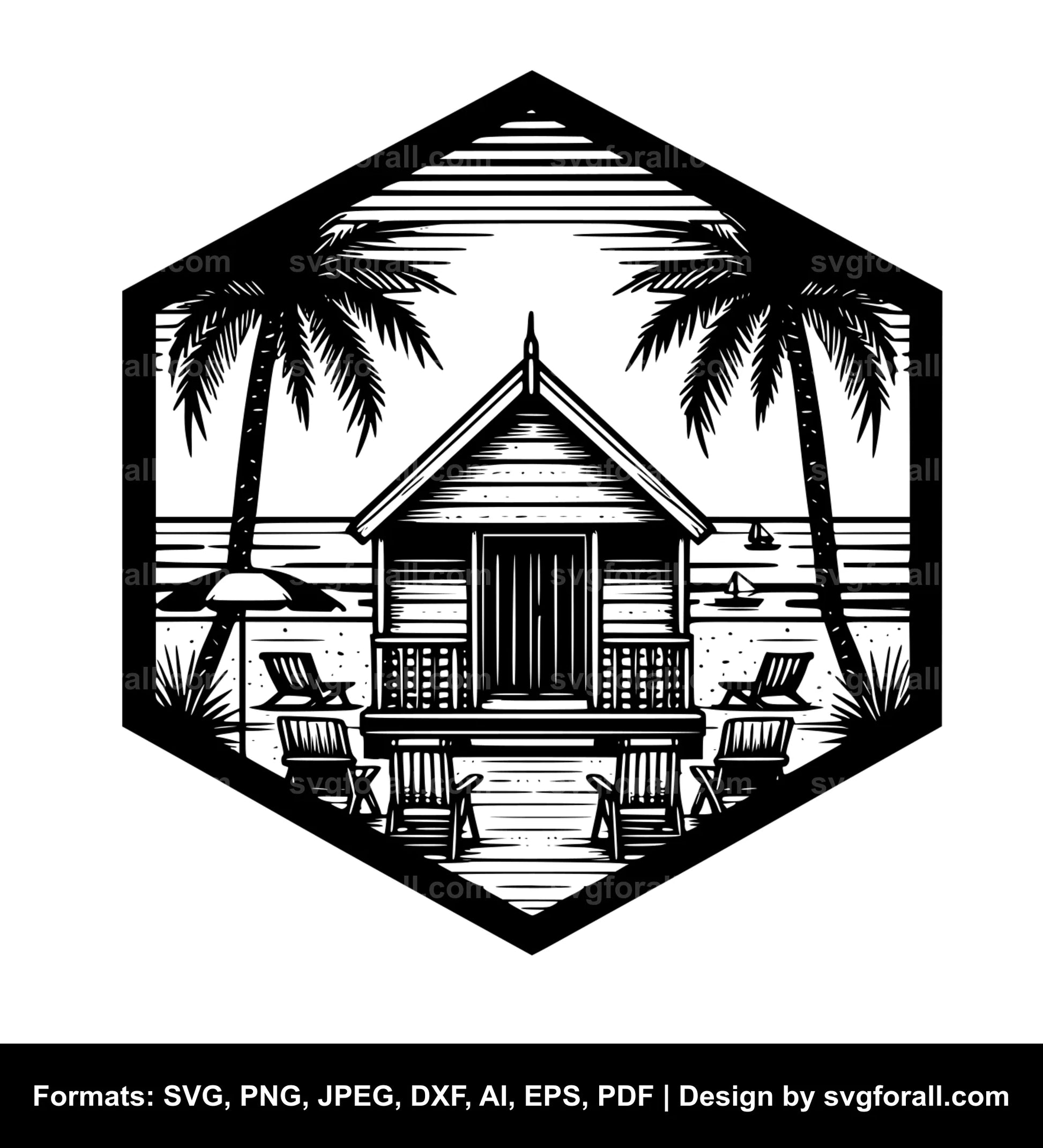 Beach Hut SVG PNG