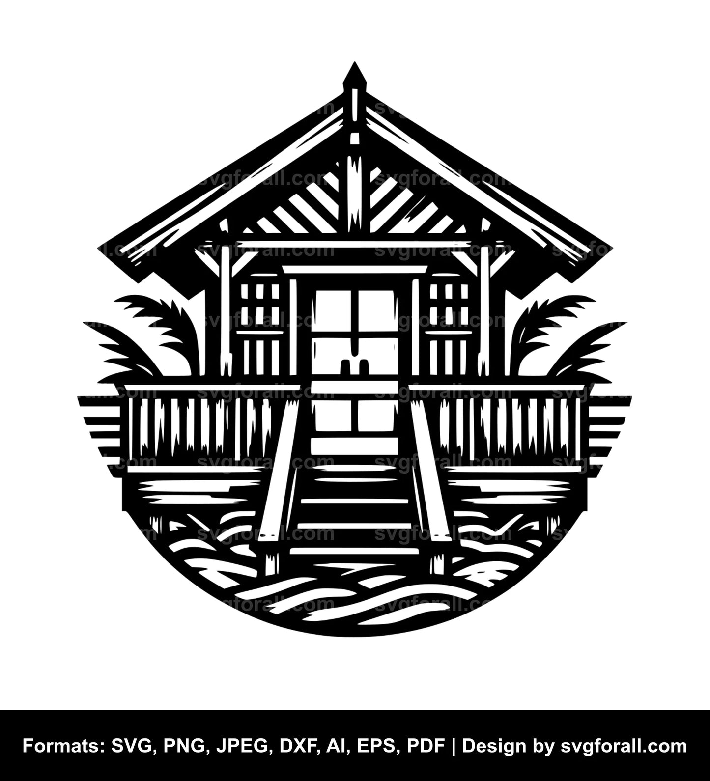 Beach Hut SVG Vector