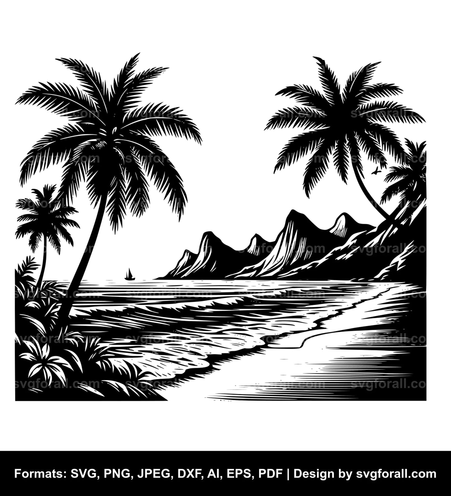 Beach Landscape SVG PNG