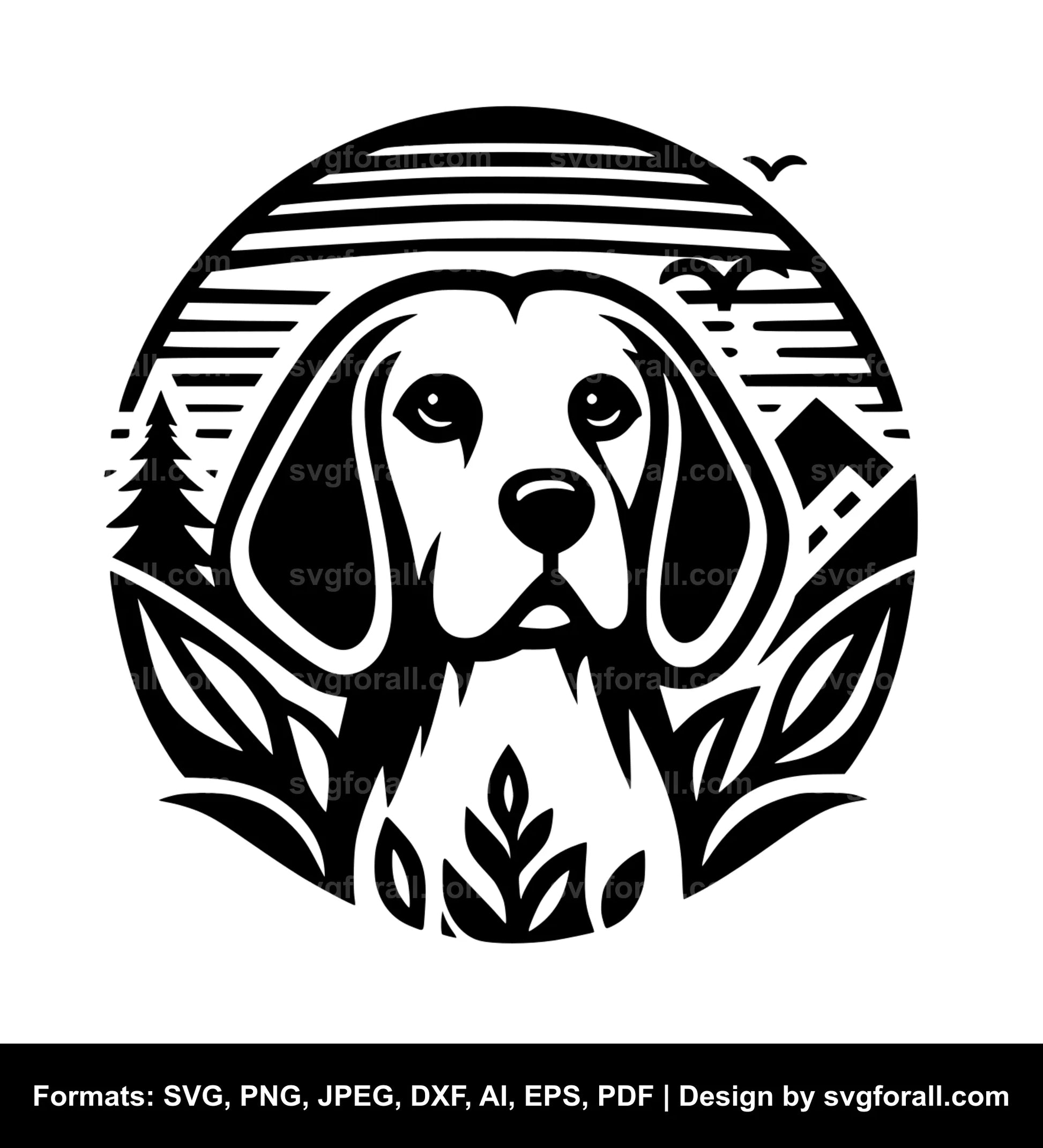 Beagle Dog Black SVG