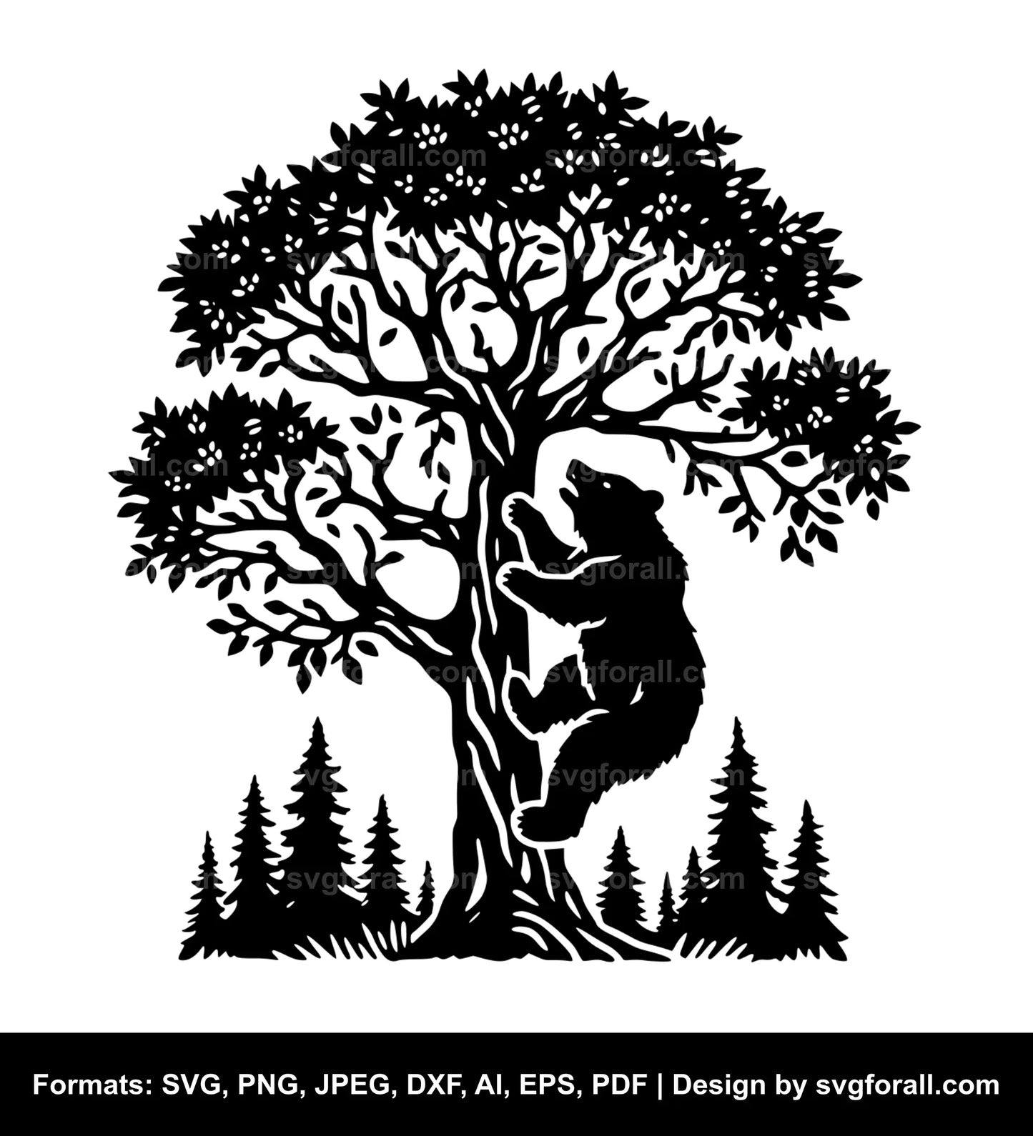 Bear Climbing Tree Cricut SVG