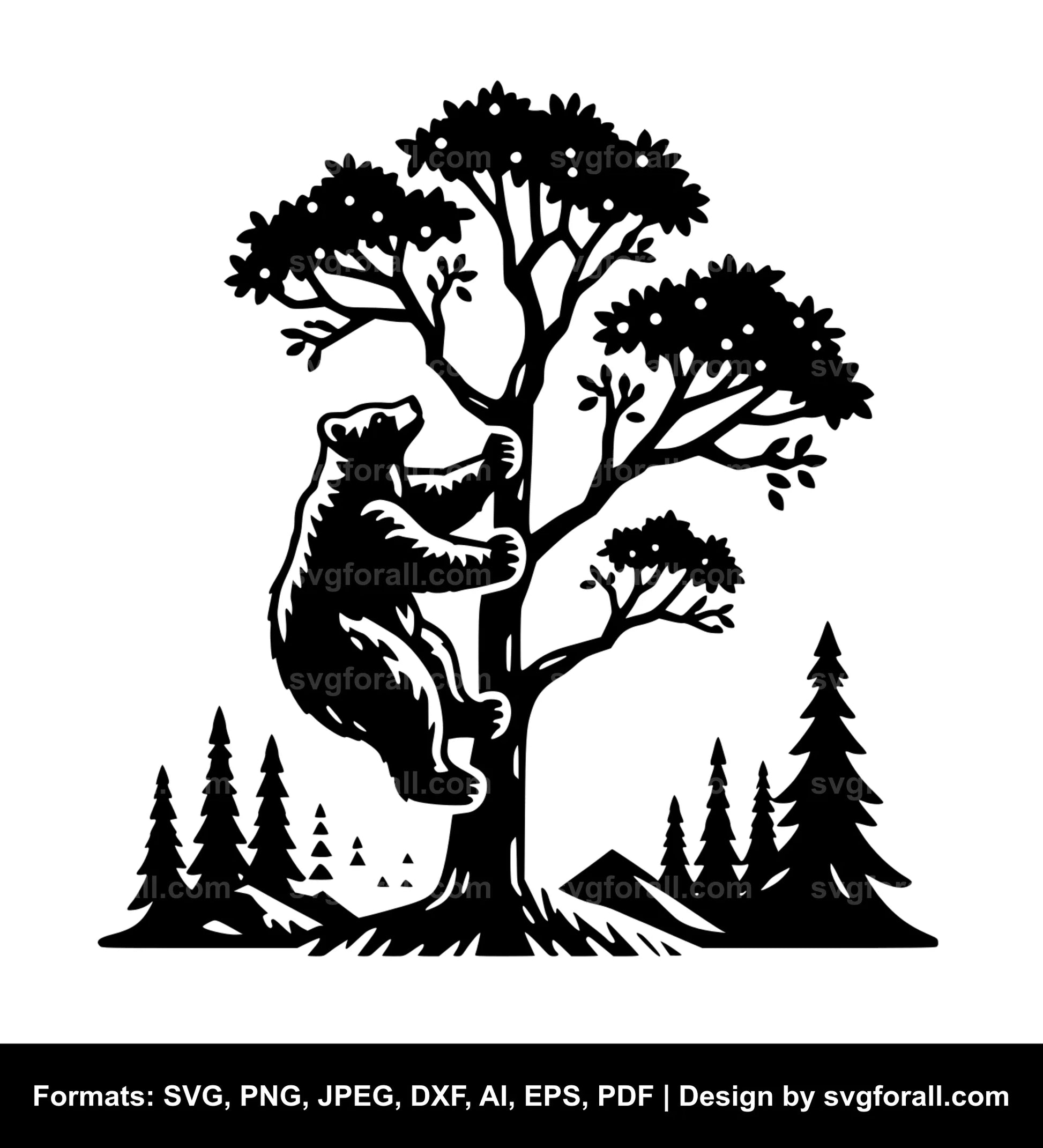 Bear Climbing Tree SVG