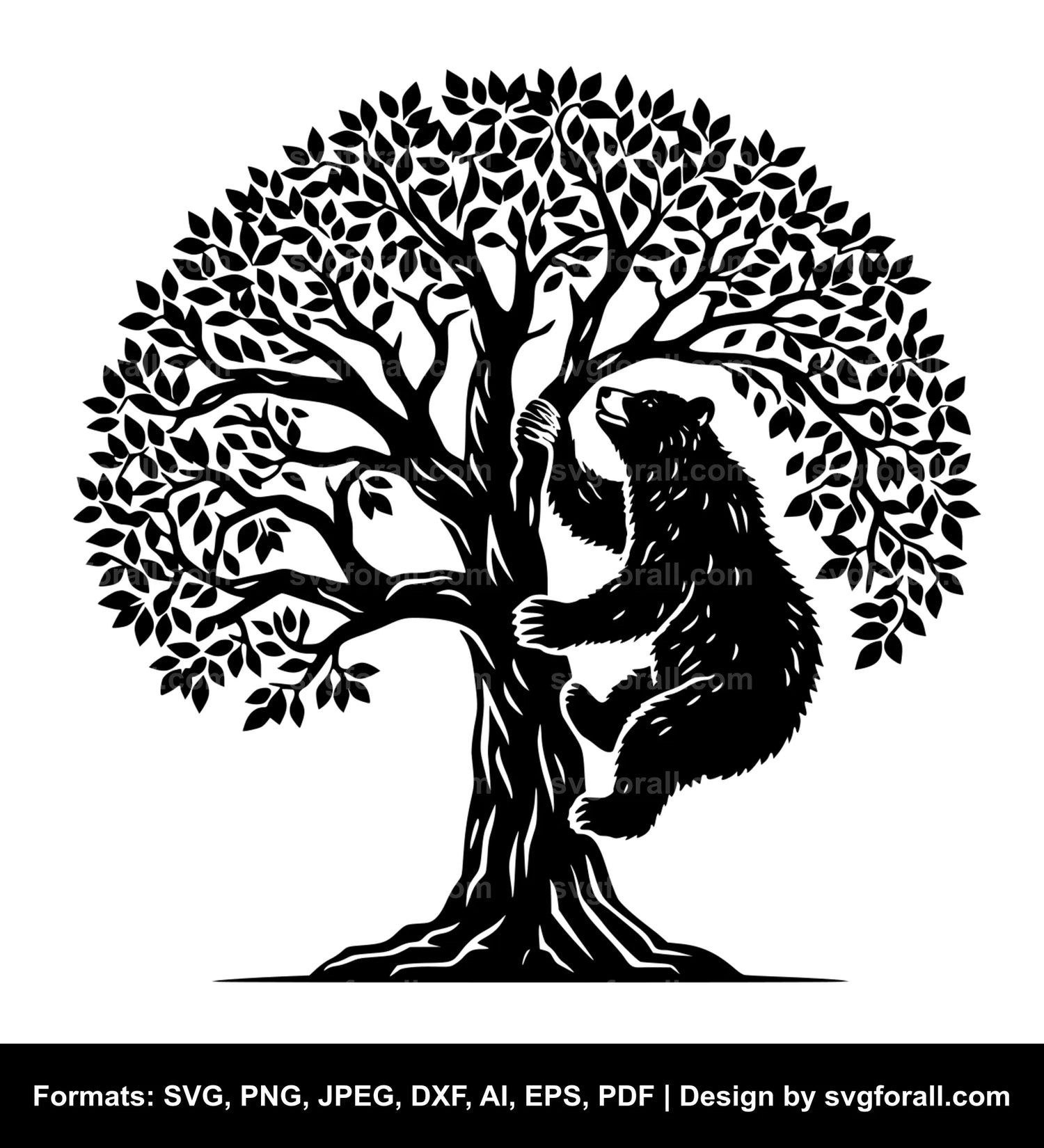 Bear Climbing Tree SVG Design