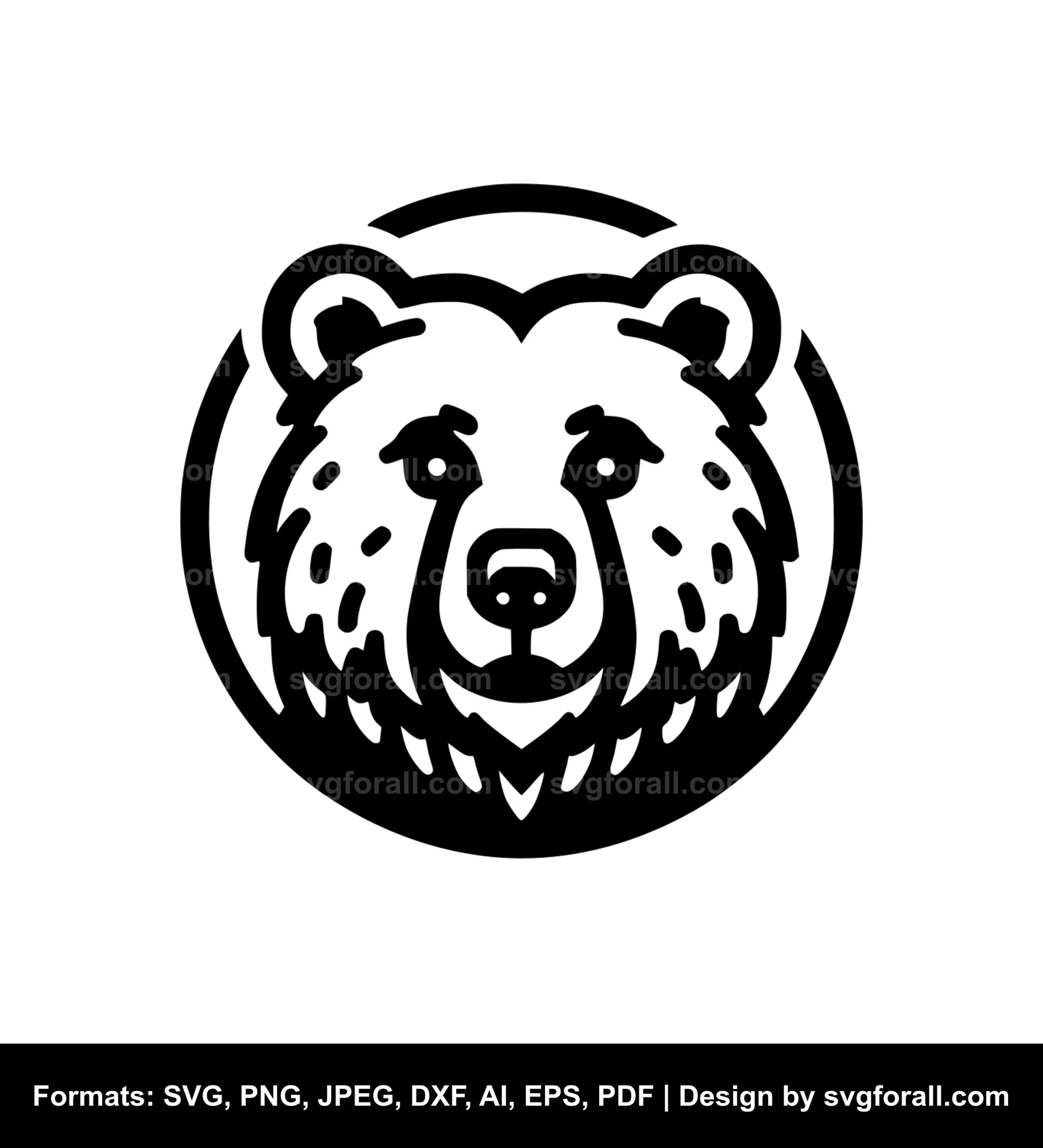 Bear Face Black SVG