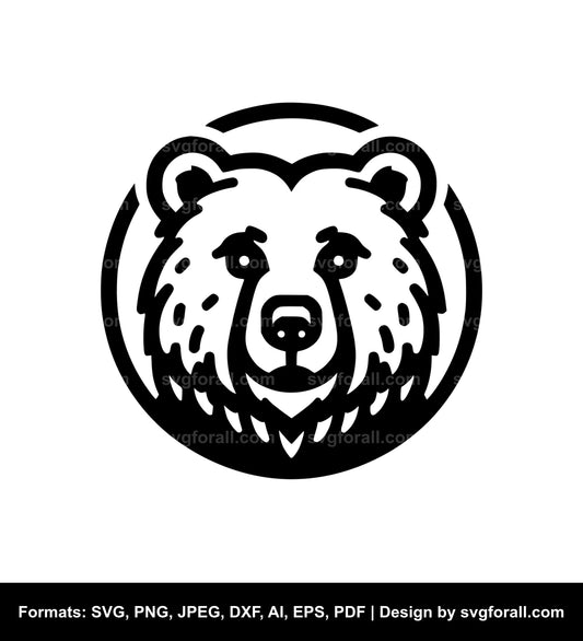 Bear Face Black SVG