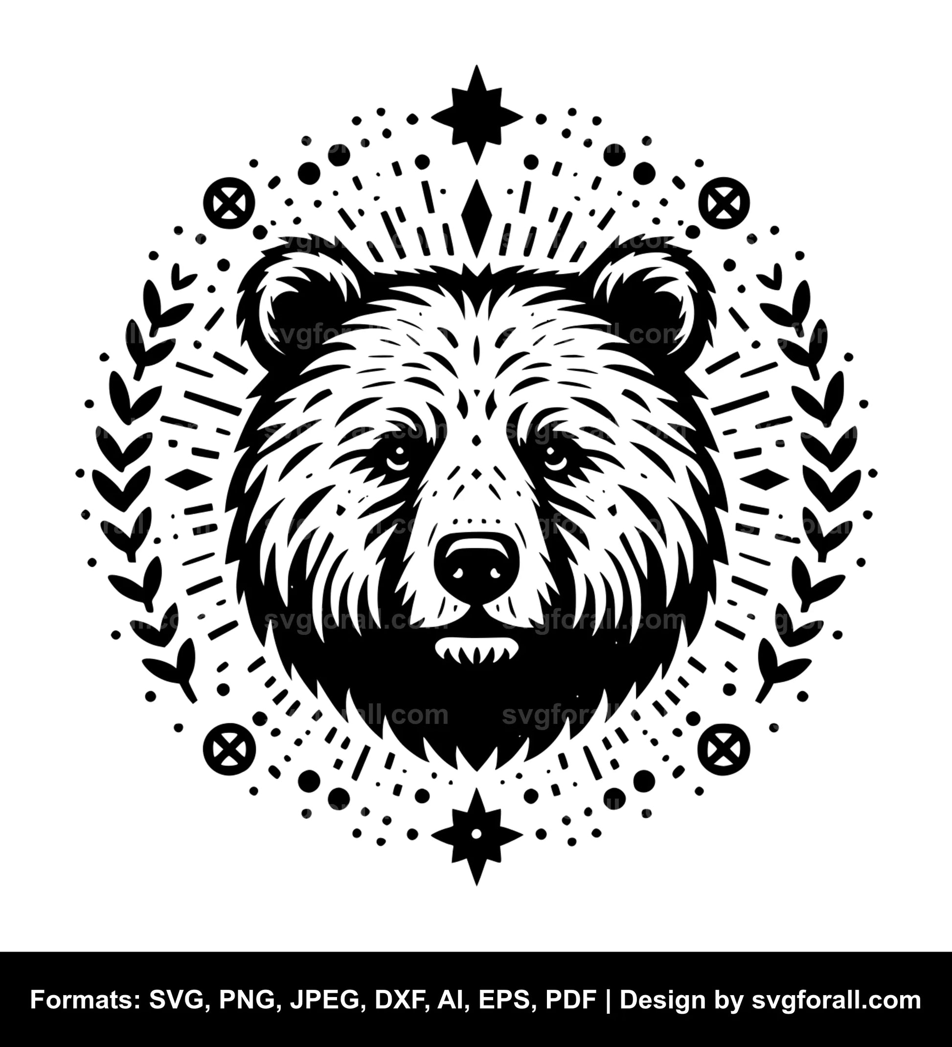 Bear Face Cricut SVG