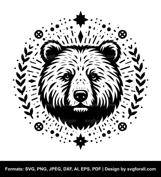 Bear Face Cricut SVG