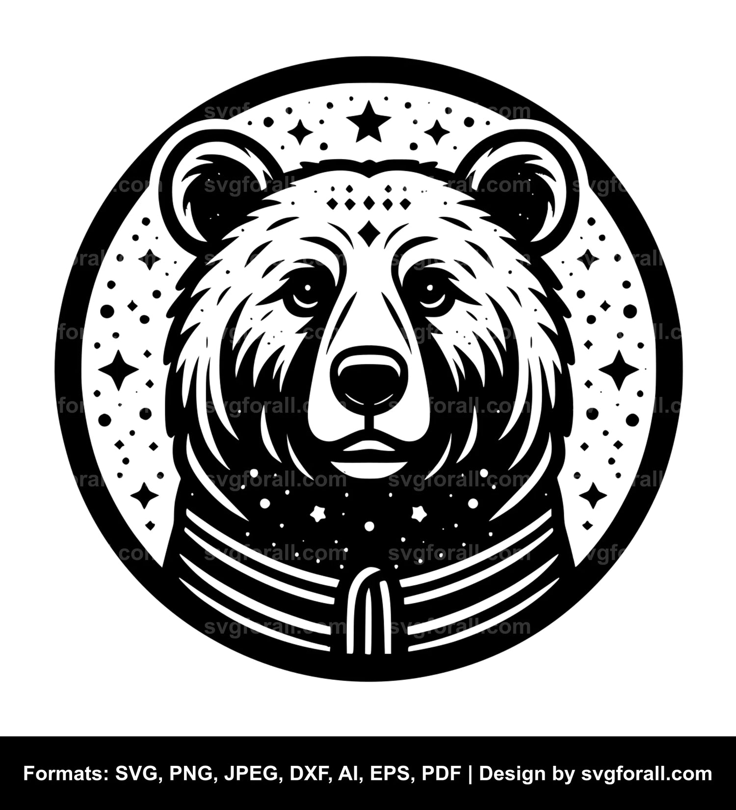 Bear Face SVG Design