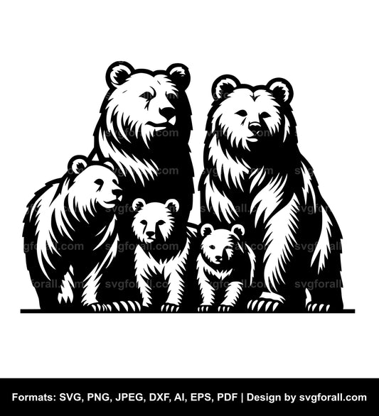 Bear Family SVG PNG