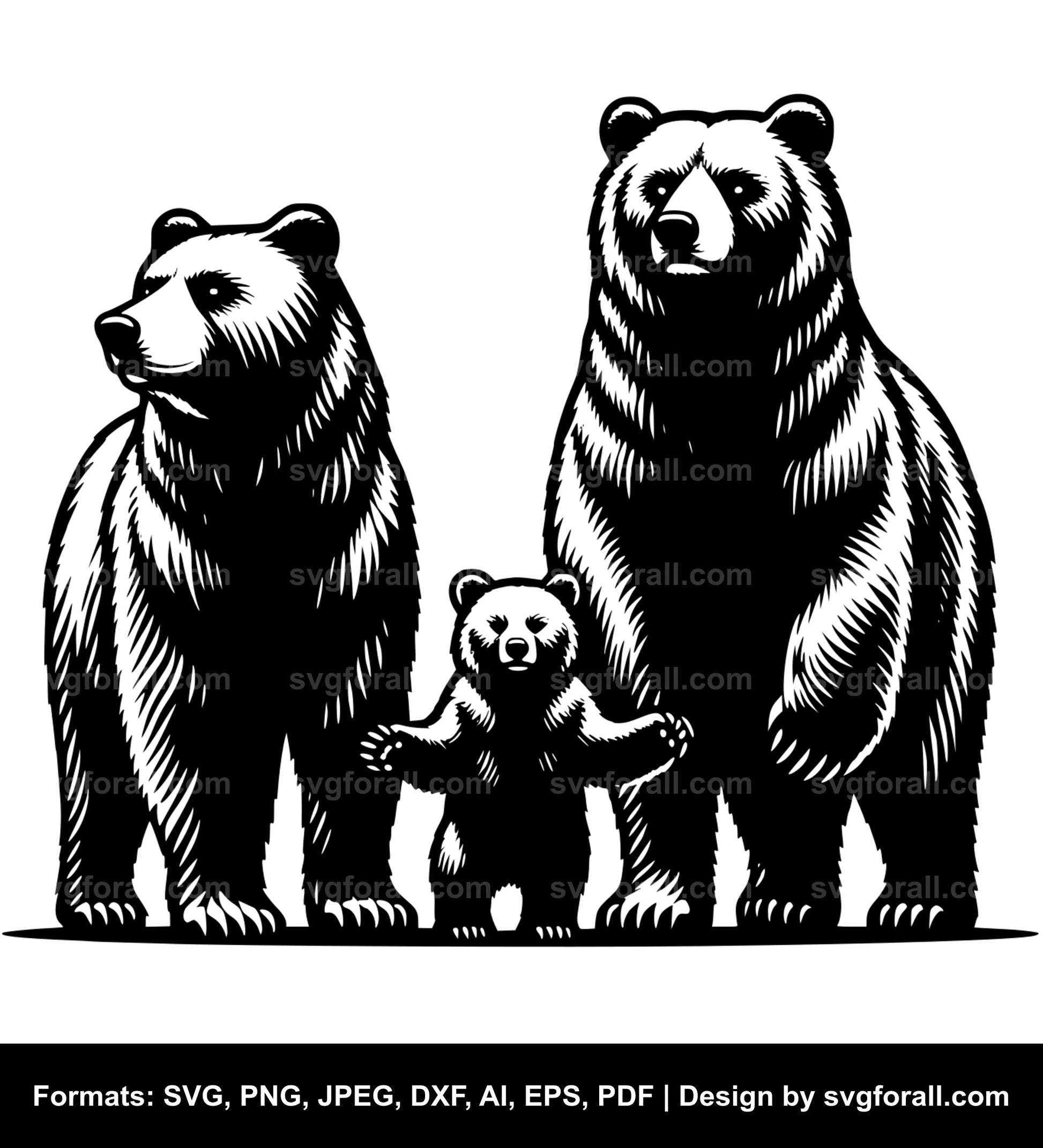 Bear Family SVG Vector