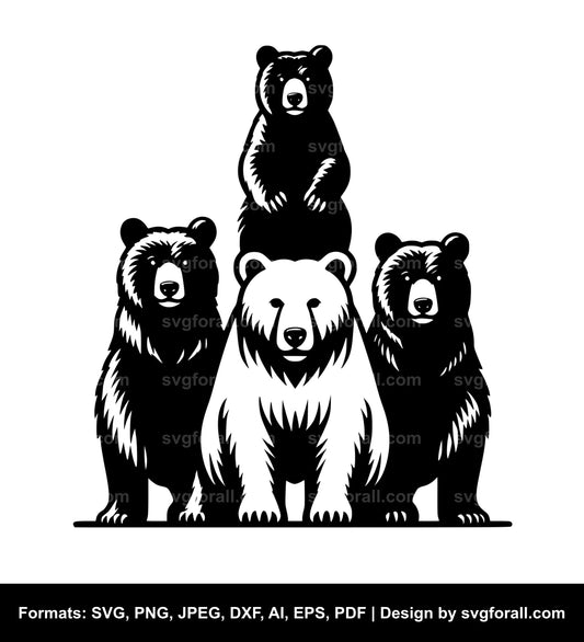 Bear Family Vector SVG