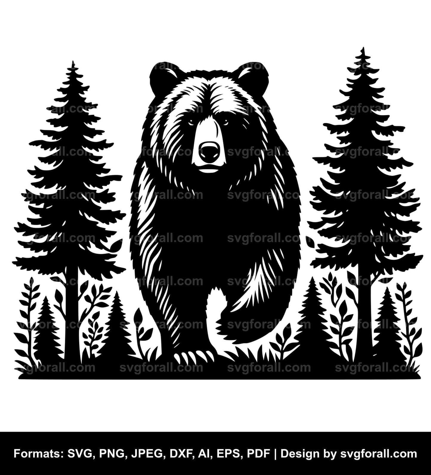 Bear In Forest SVG