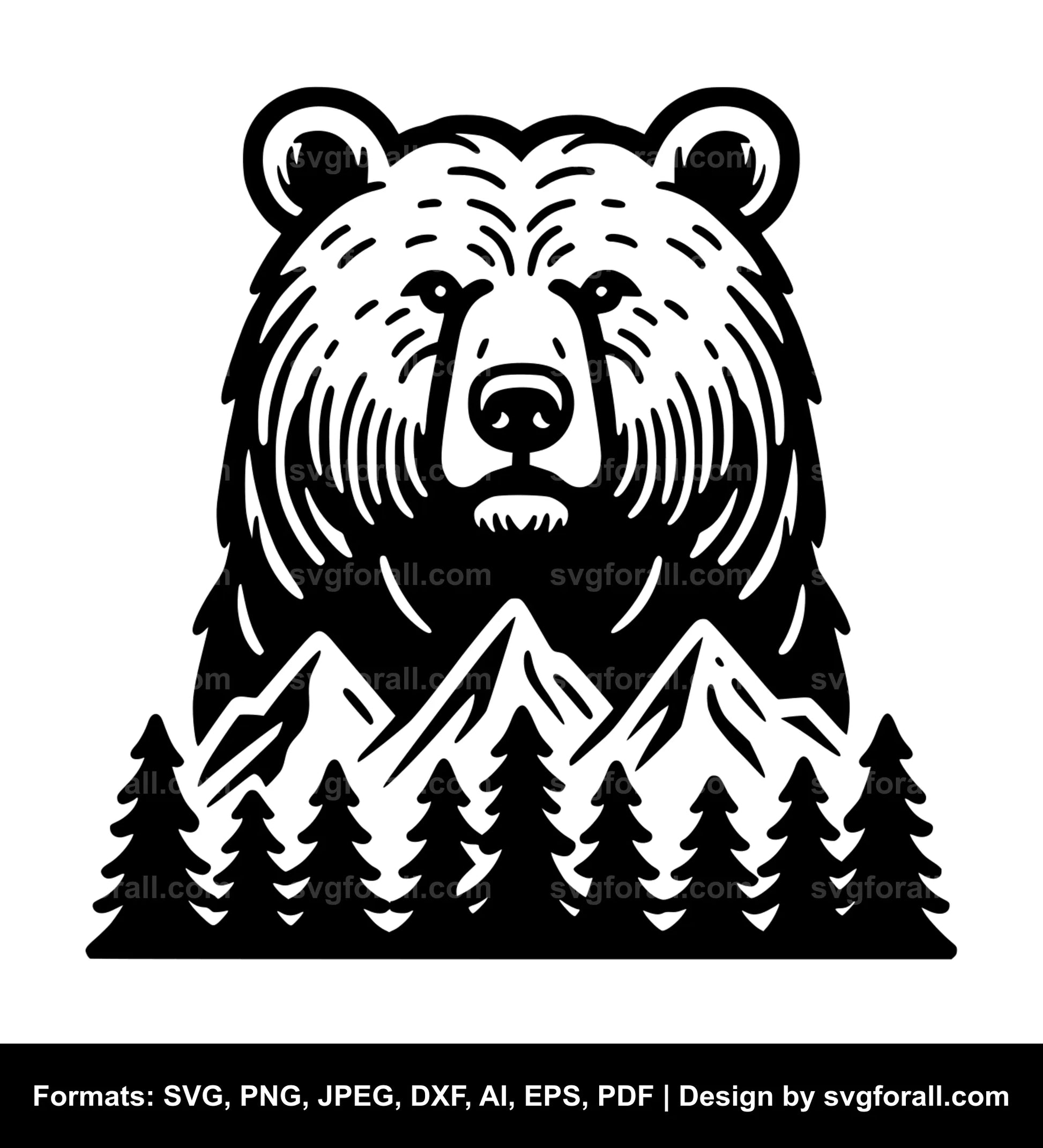 Bear In Mountain SVG PNG