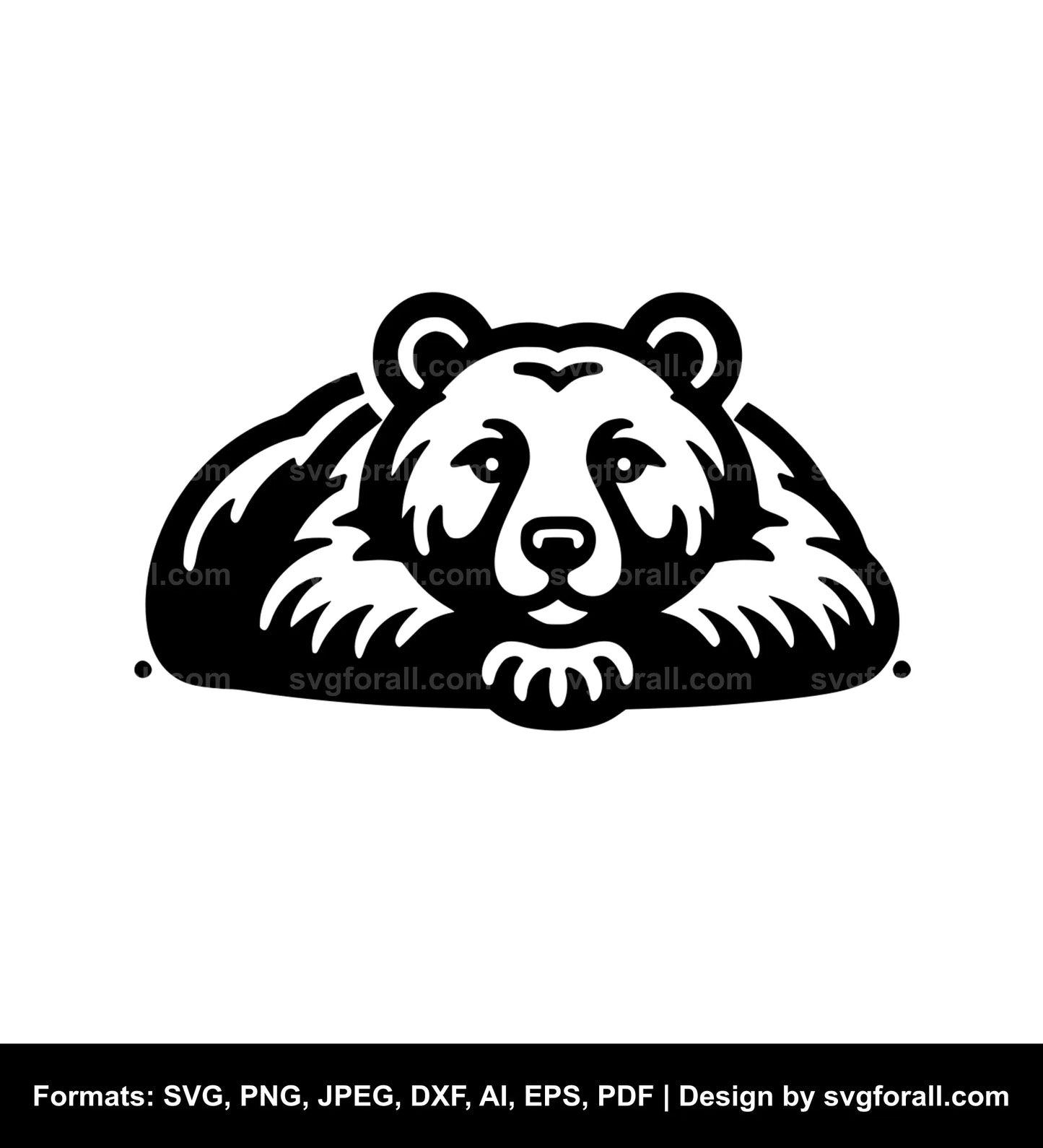 Bear Lying Black SVG