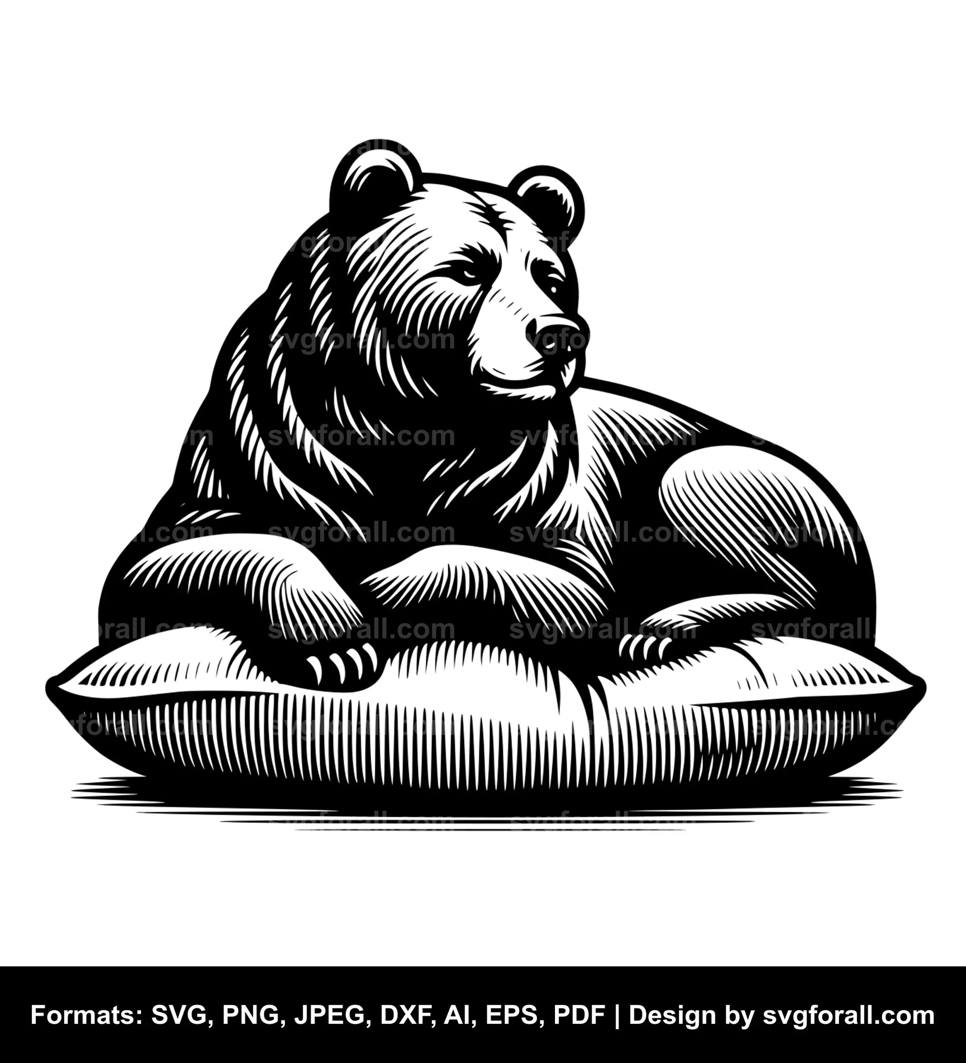 Bear Lying SVG