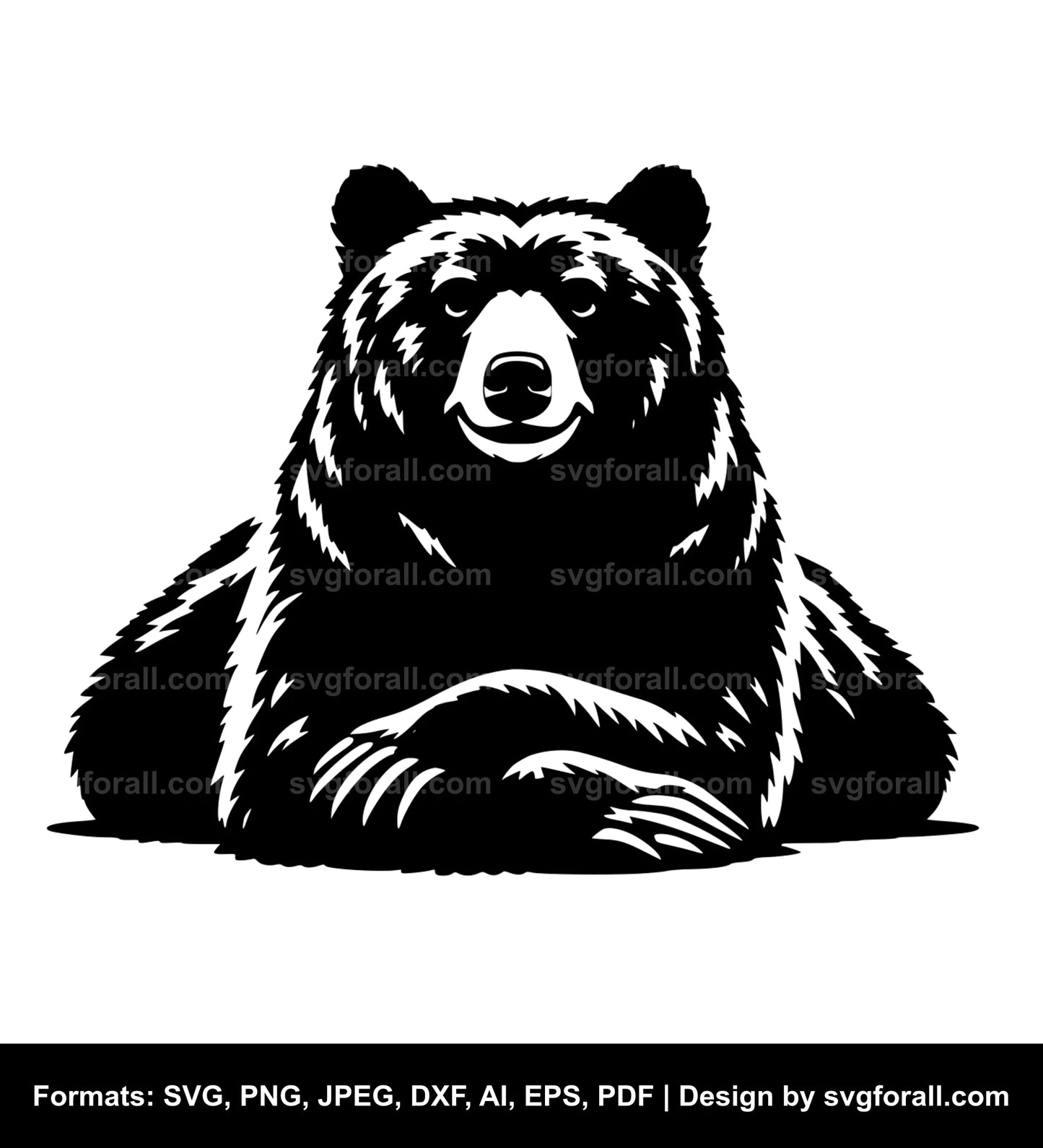 Bear Lying SVG File