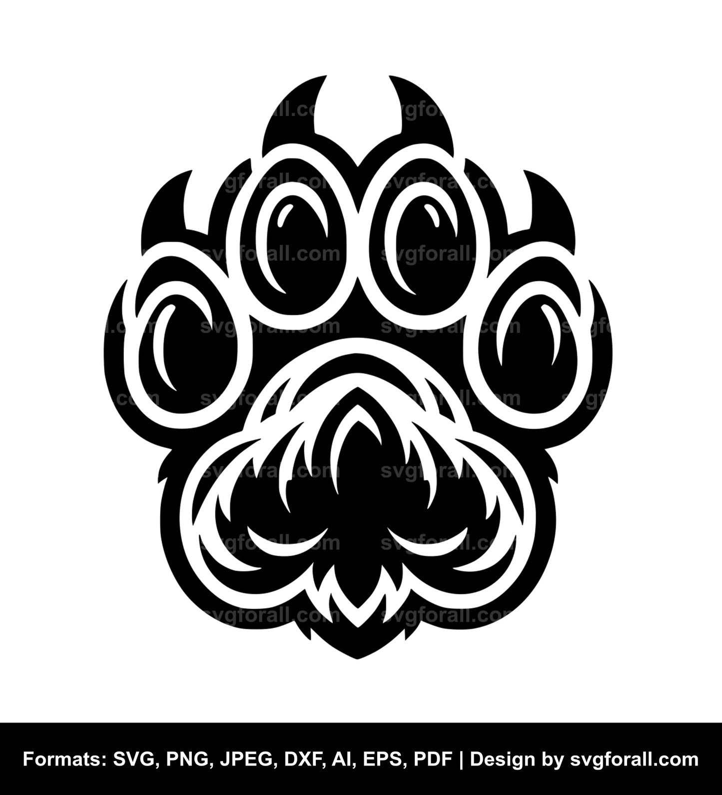 Bear Paw Black SVG