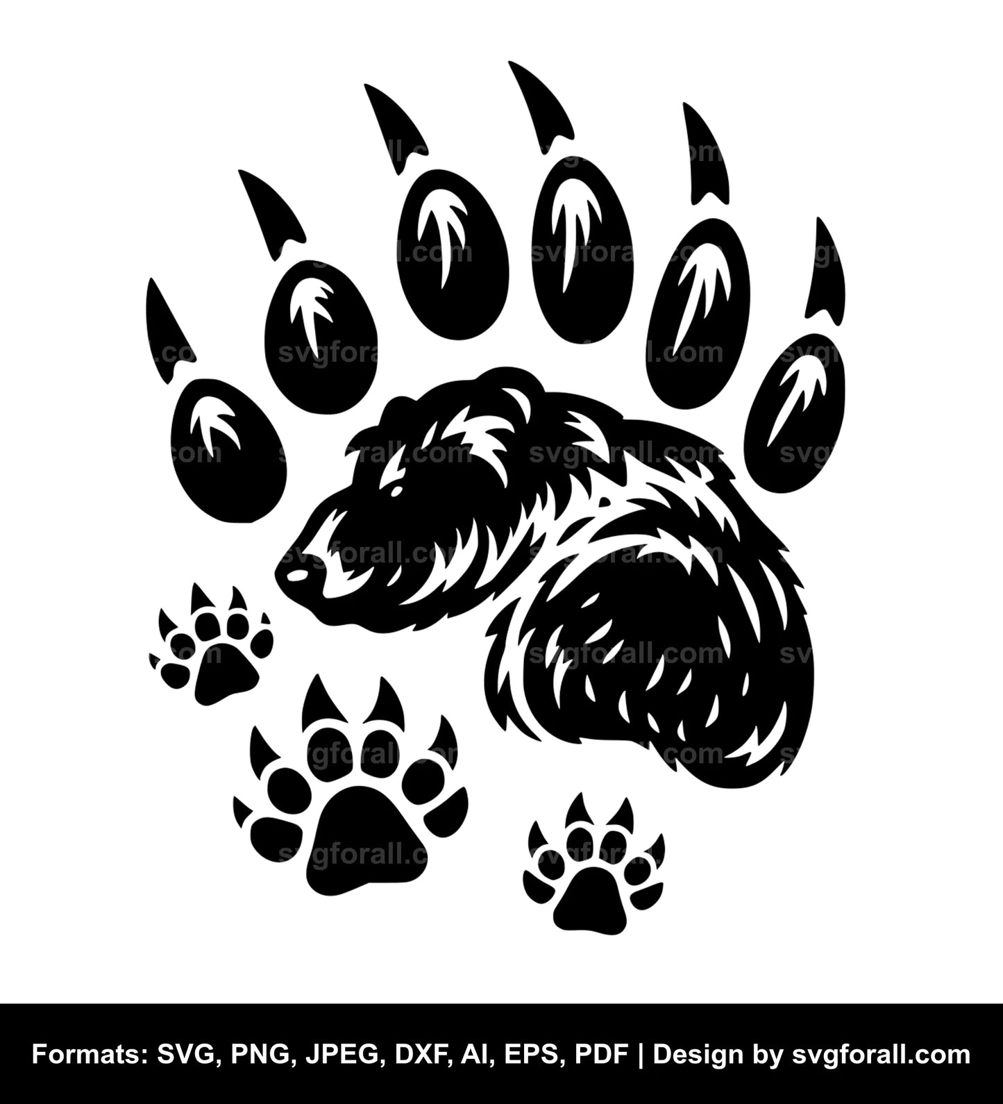 Bear Paw SVG Vector