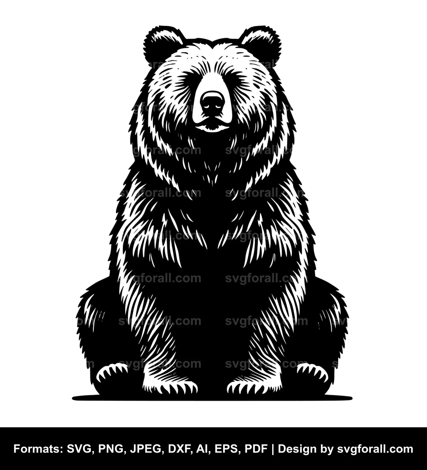 Bear Sitting SVG File