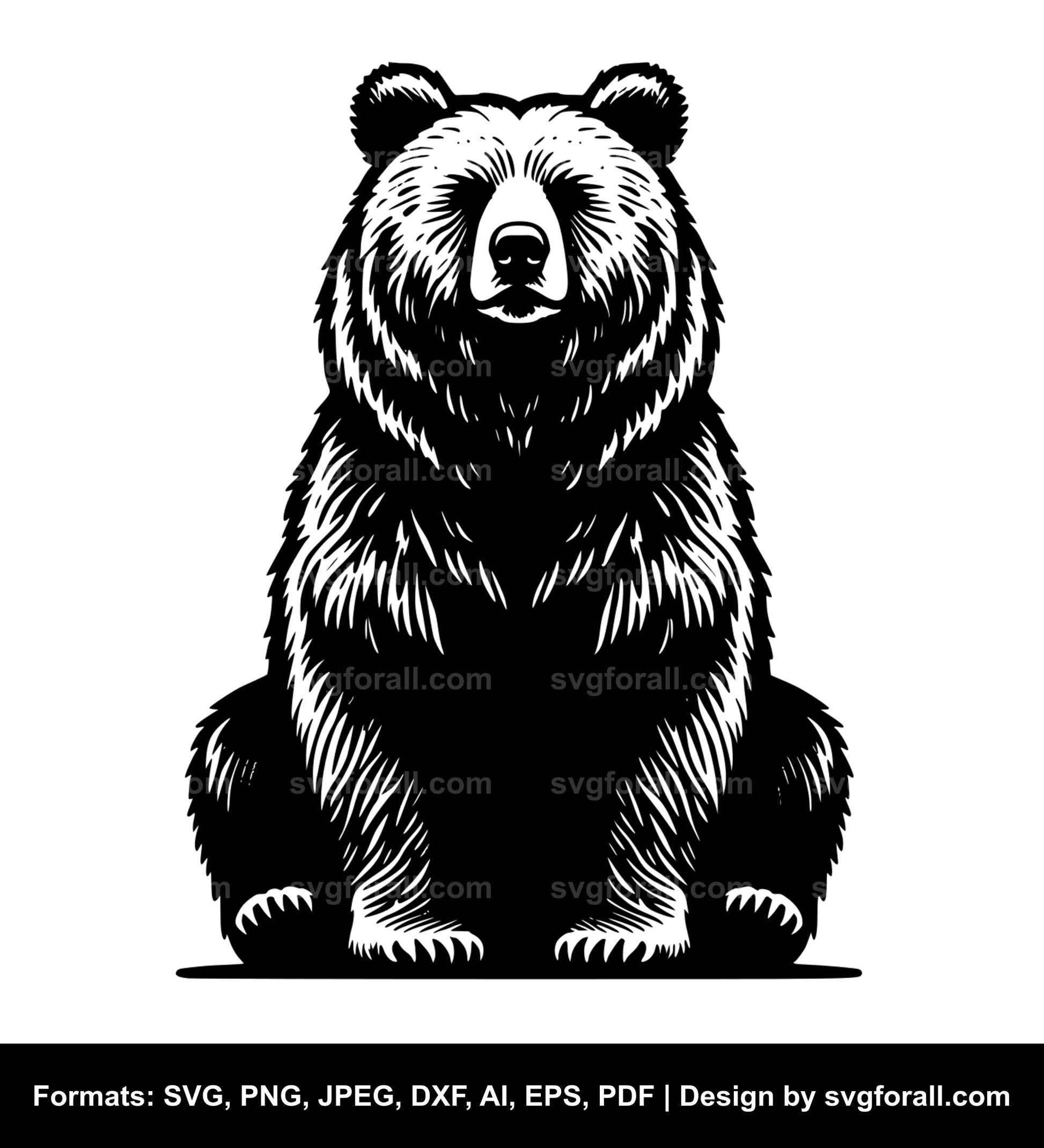 Bear Sitting SVG File