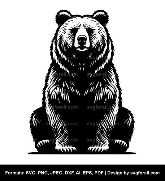 Bear Sitting SVG File