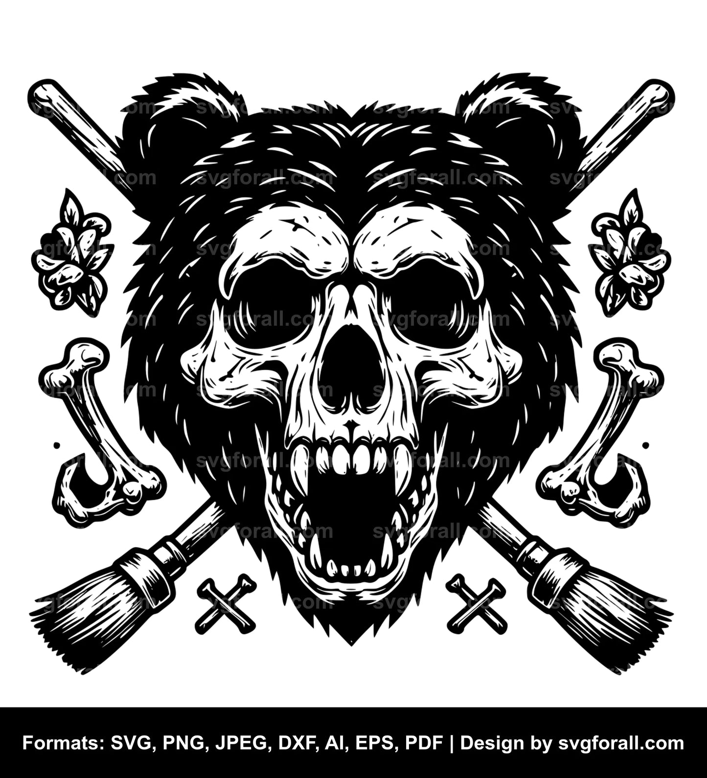 Bear Skull SVG File