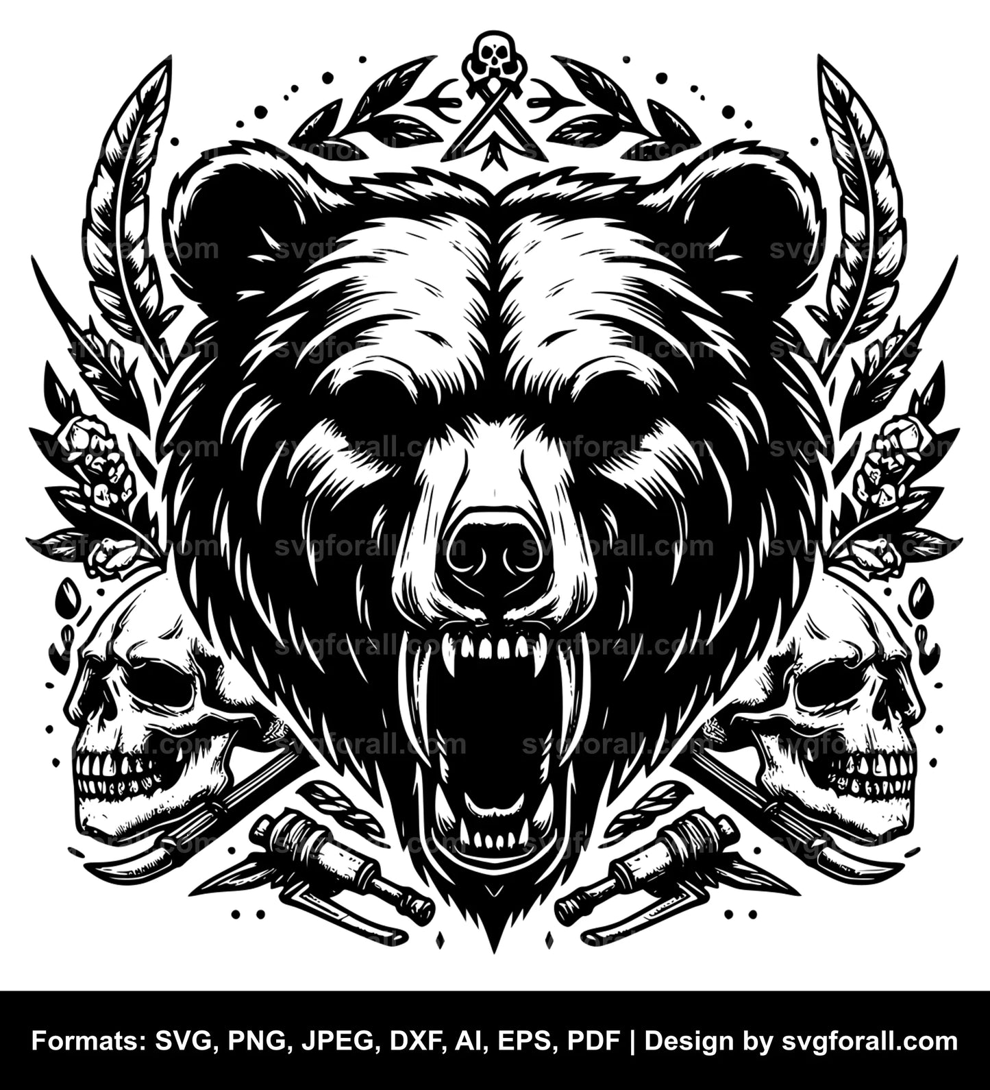 Bear Skull SVG Vector