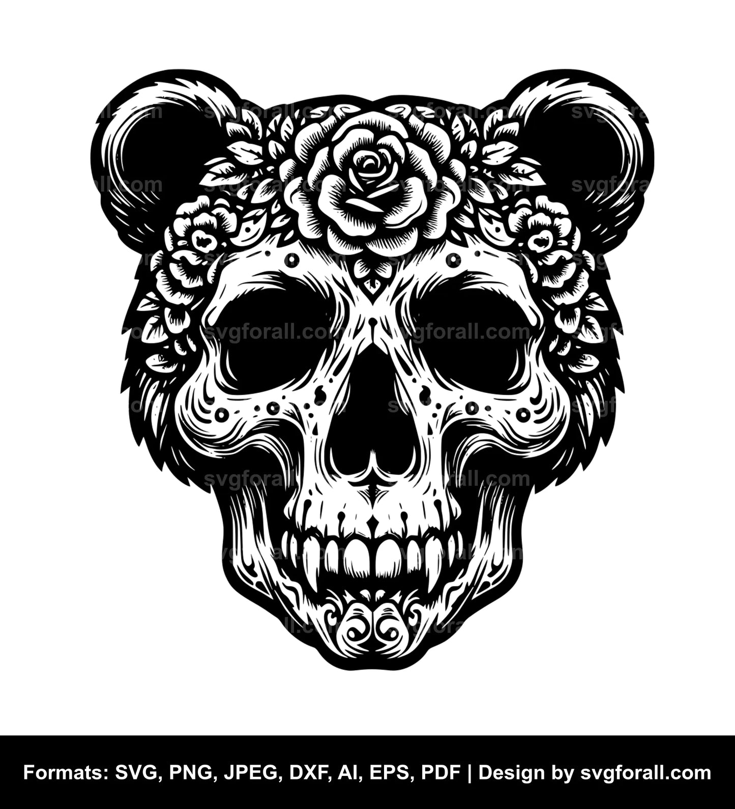 Bear Skull Vector SVG