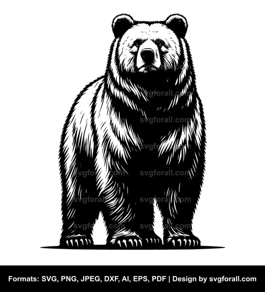 Bear Standing SVG Vector