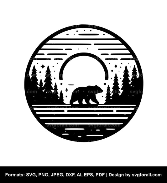 Bear Sunset SVG