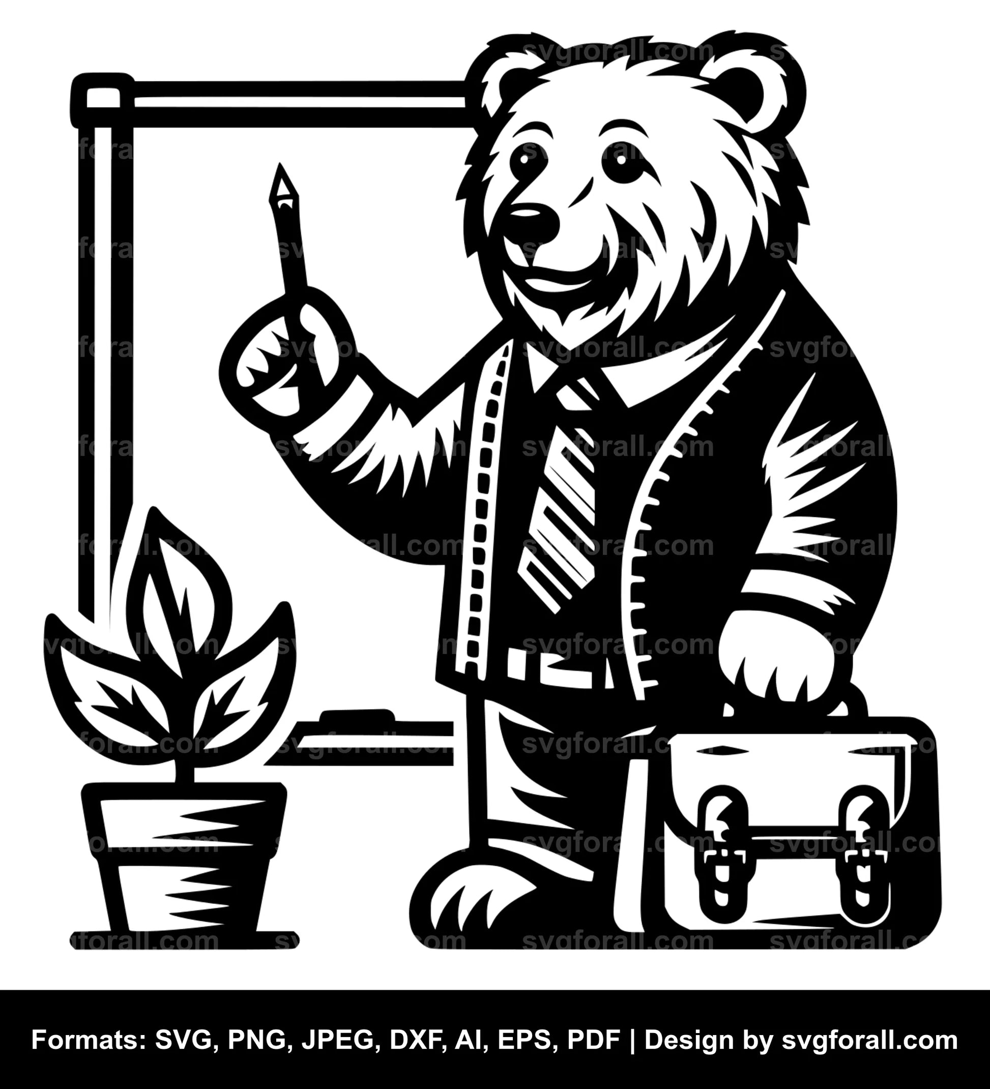 Bear Teacher SVG PNG