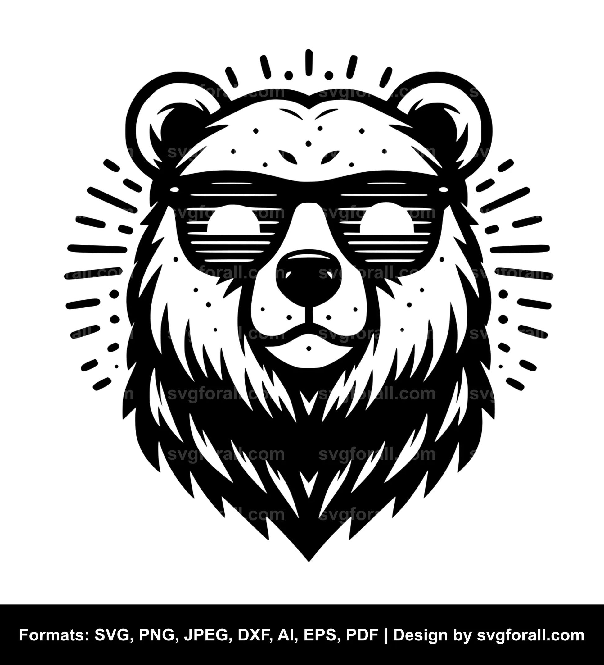 Bear With Sunglasses SVG File