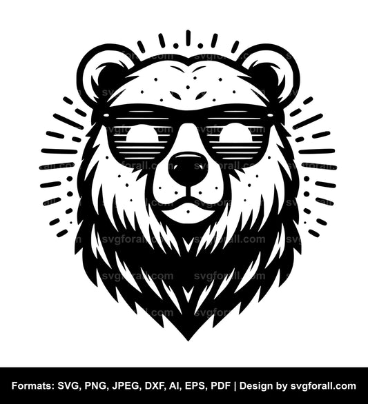 Bear With Sunglasses SVG File