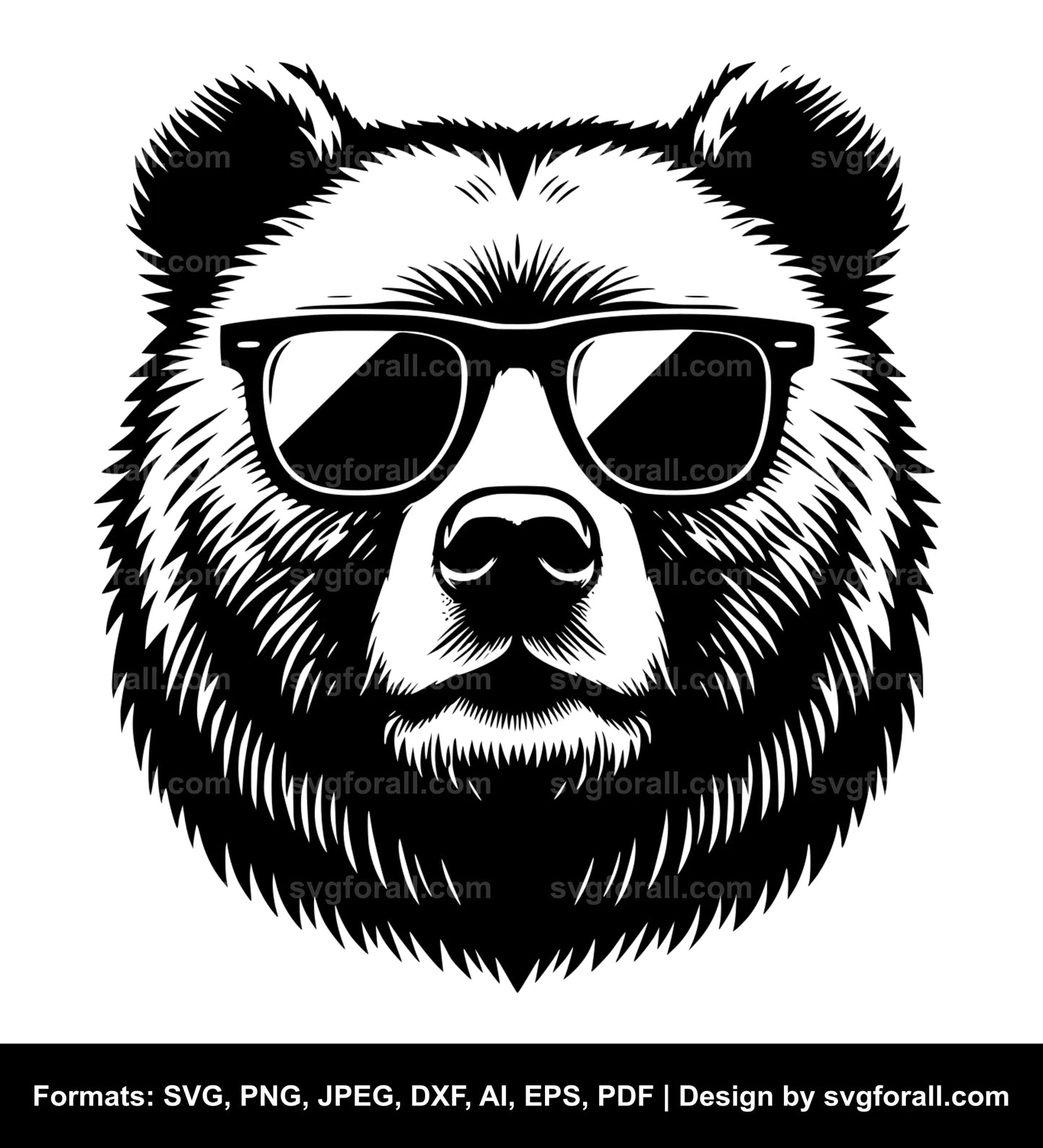 Bear With Sunglasses SVG PNG