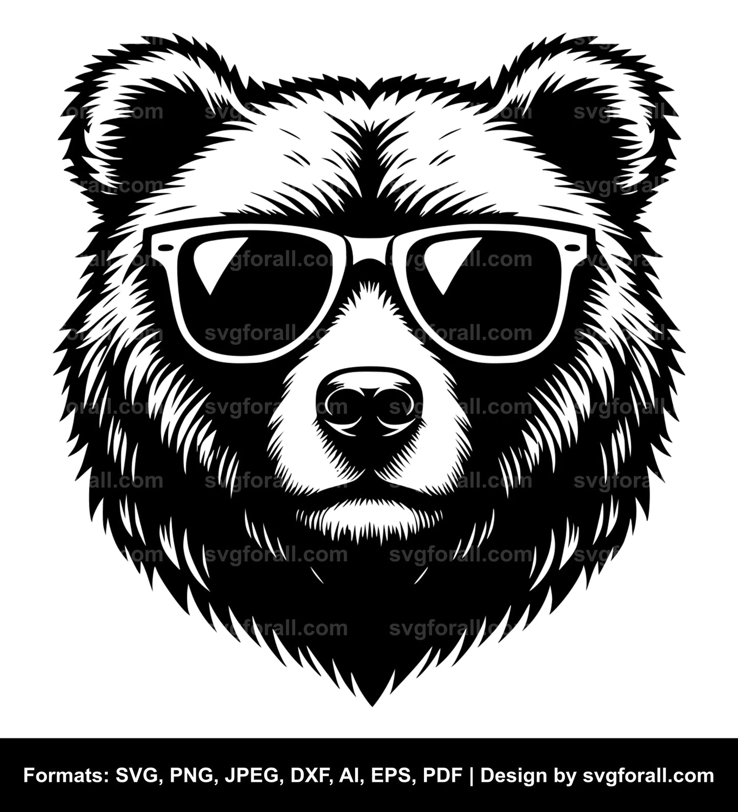 Bear With Sunglasses SVG Vector