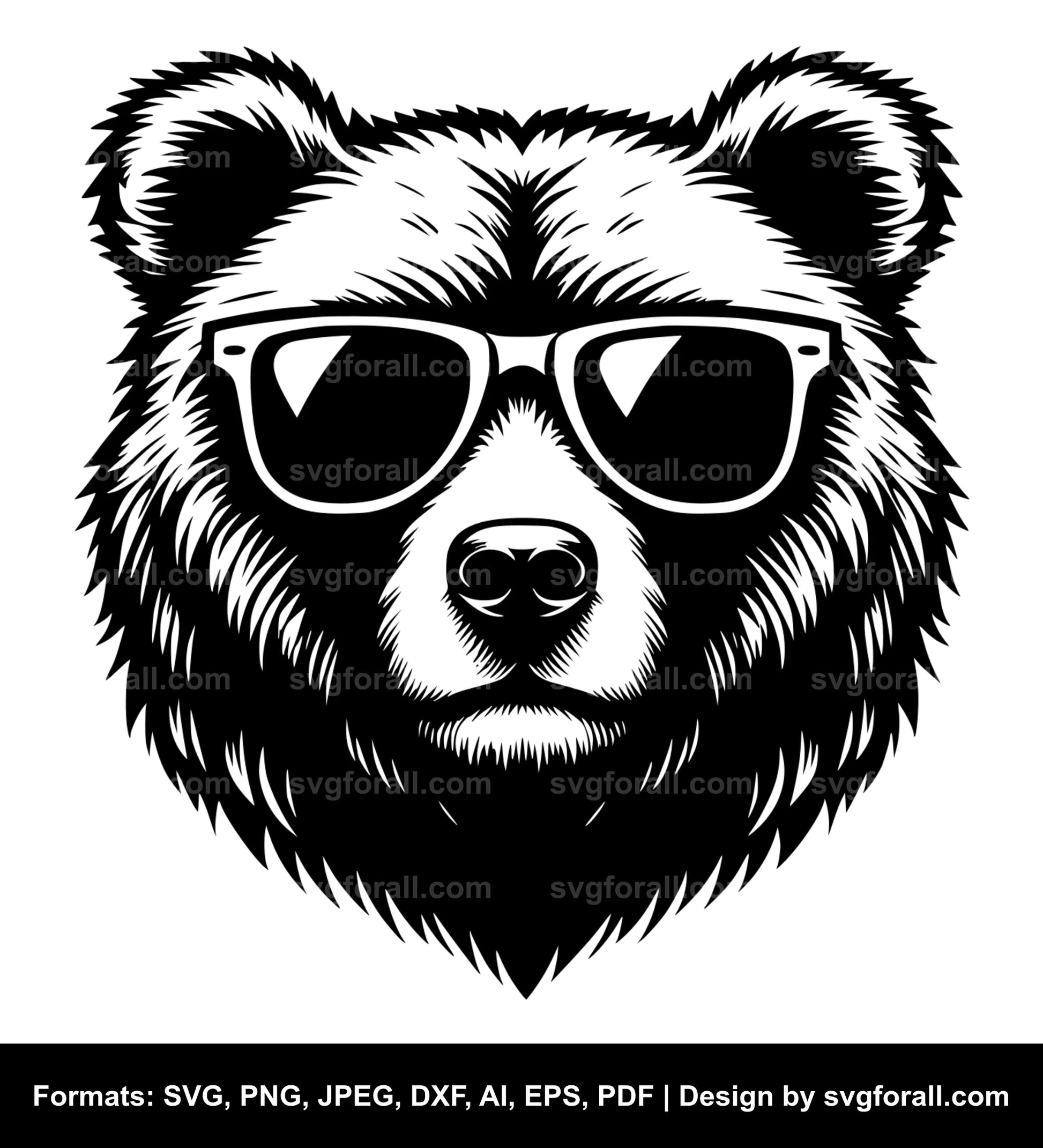 Bear With Sunglasses SVG Vector