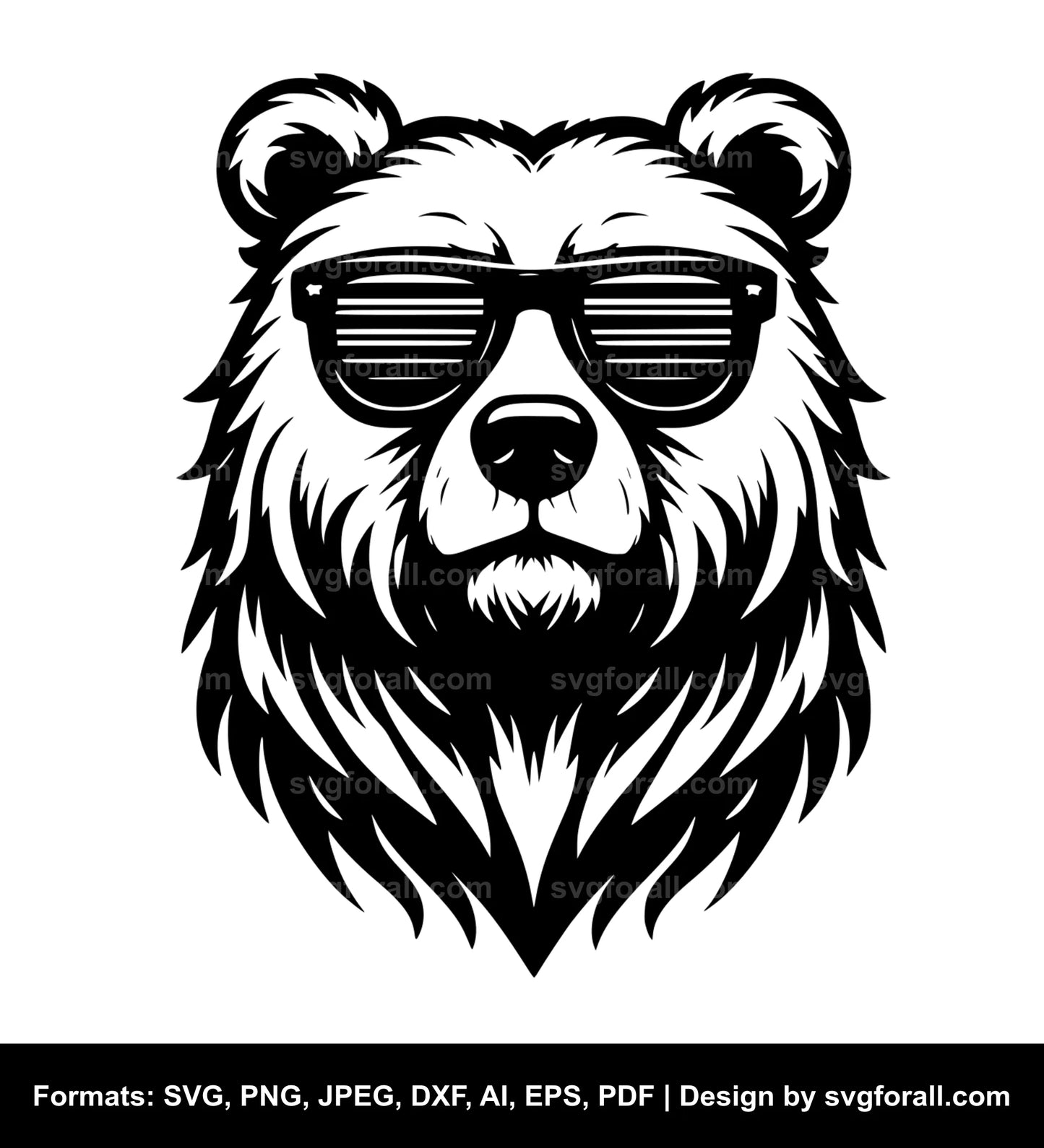 Bear With Sunglasses Vector SVG