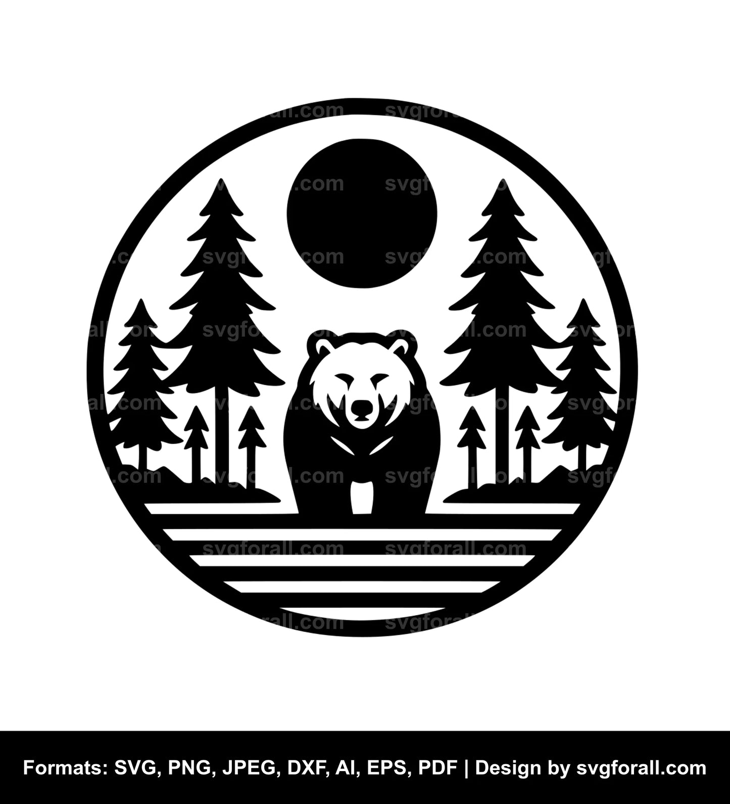 Bear With Trees Cricut SVG