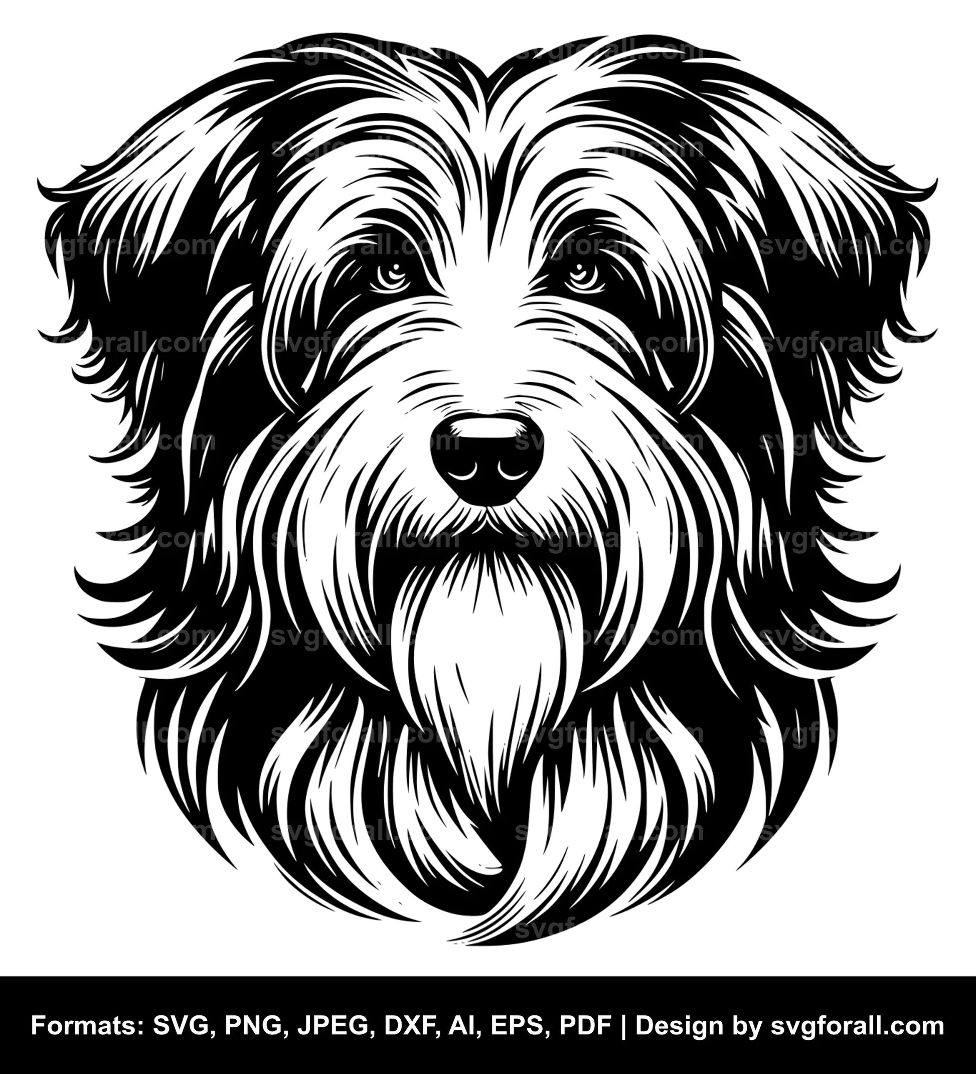 Bearded Collie Dog SVG PNG