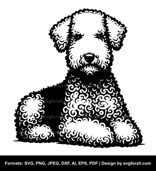 Bedlington Terrier Dog Black SVG