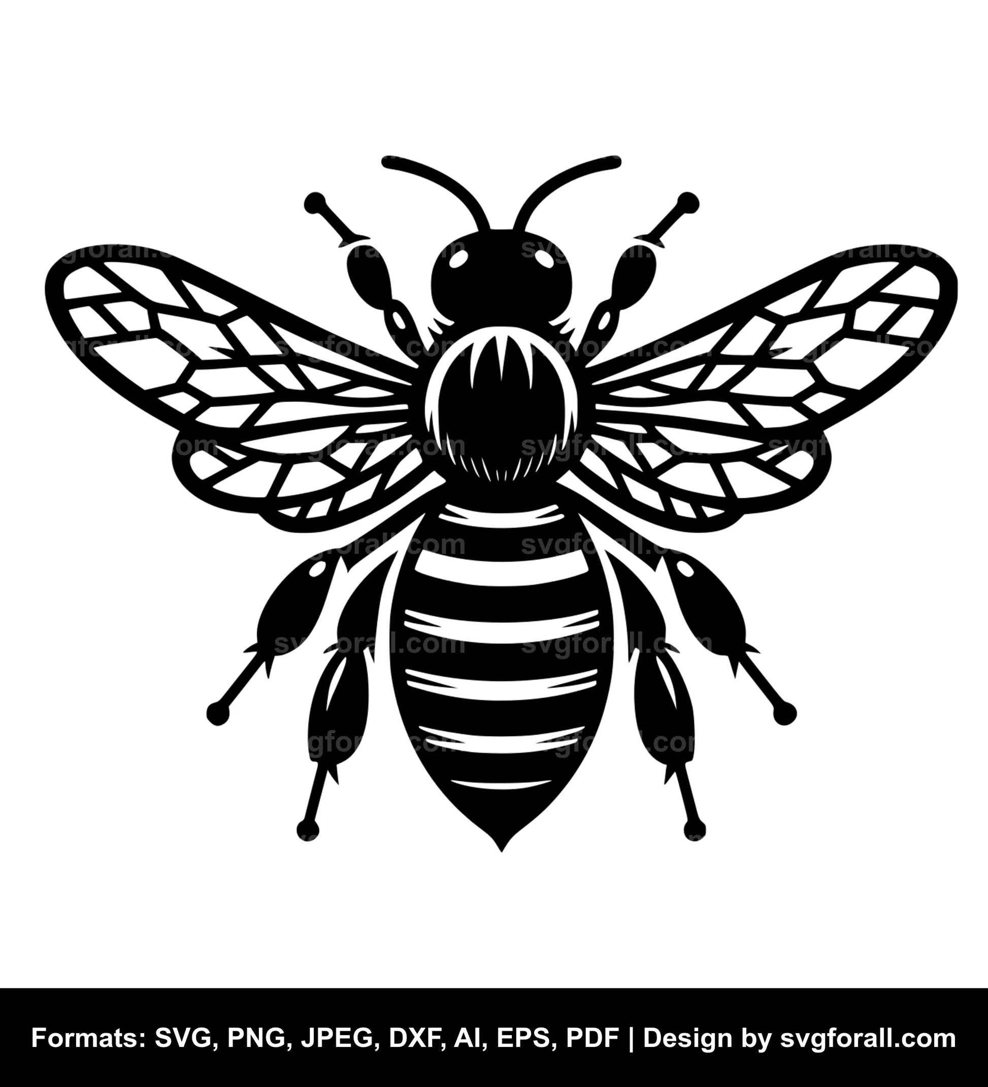 Bee Black SVG PNG