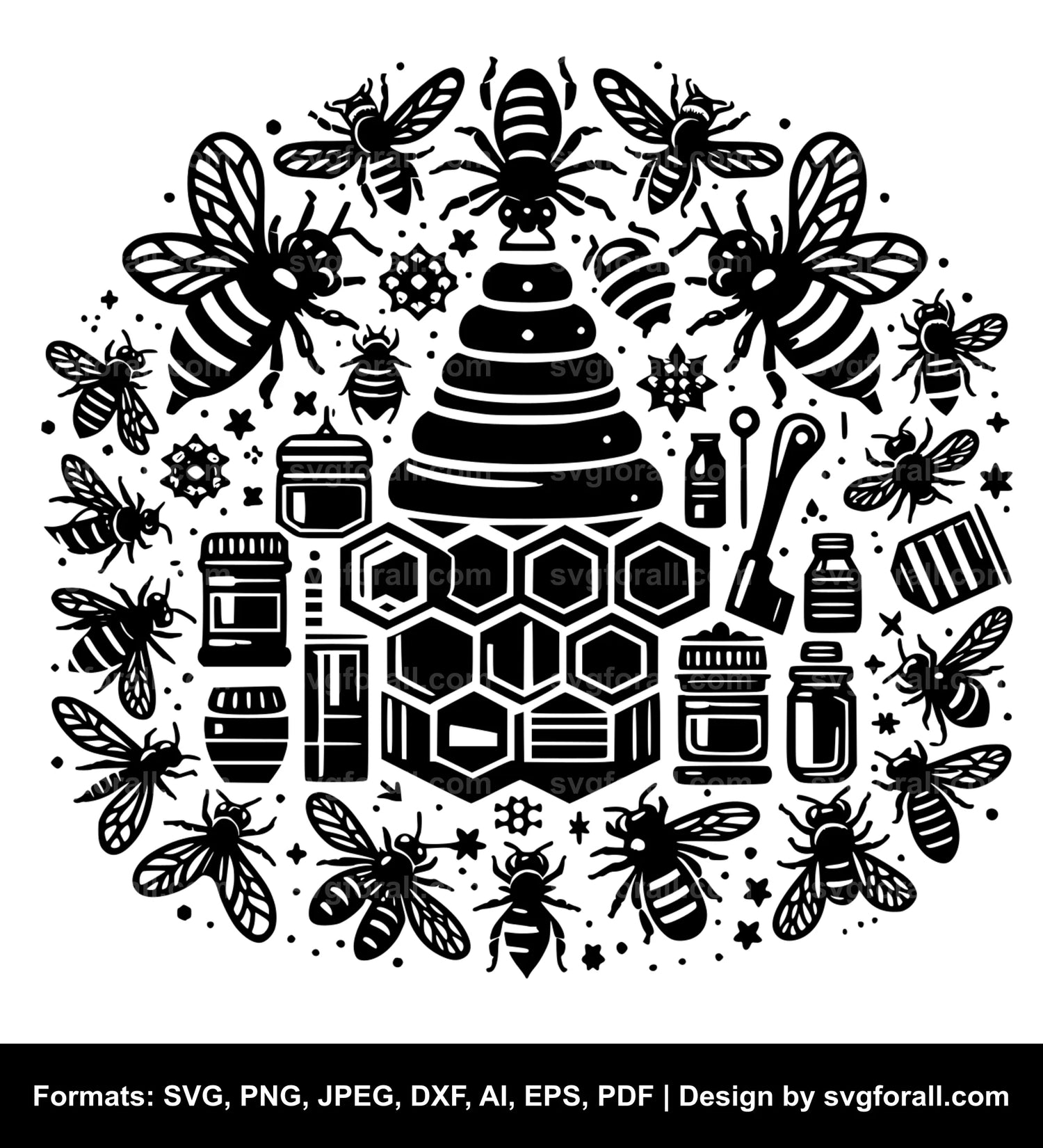 Bee Hive Vector SVG