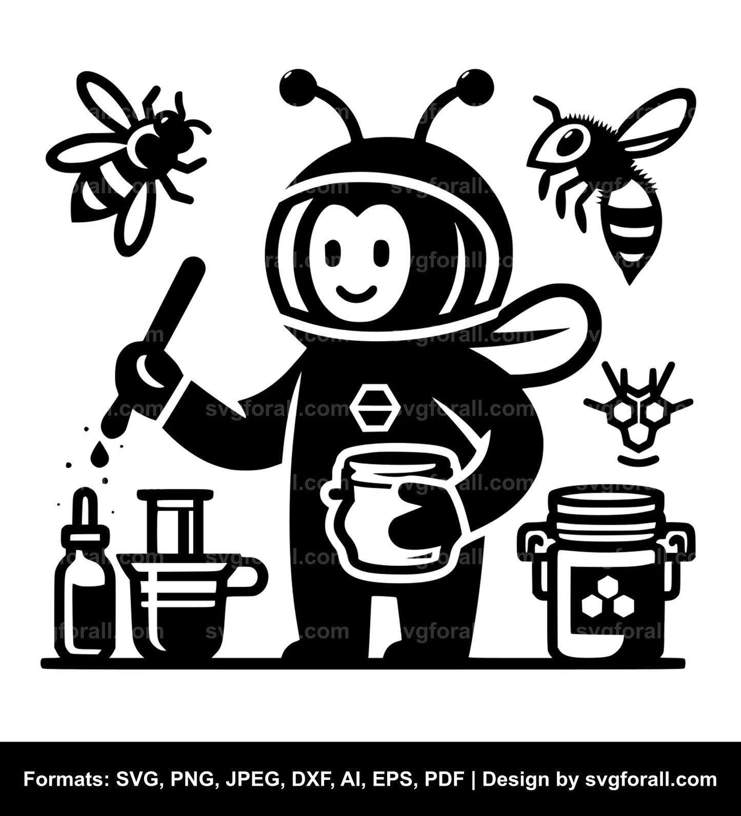 Bee Keeper Black SVG