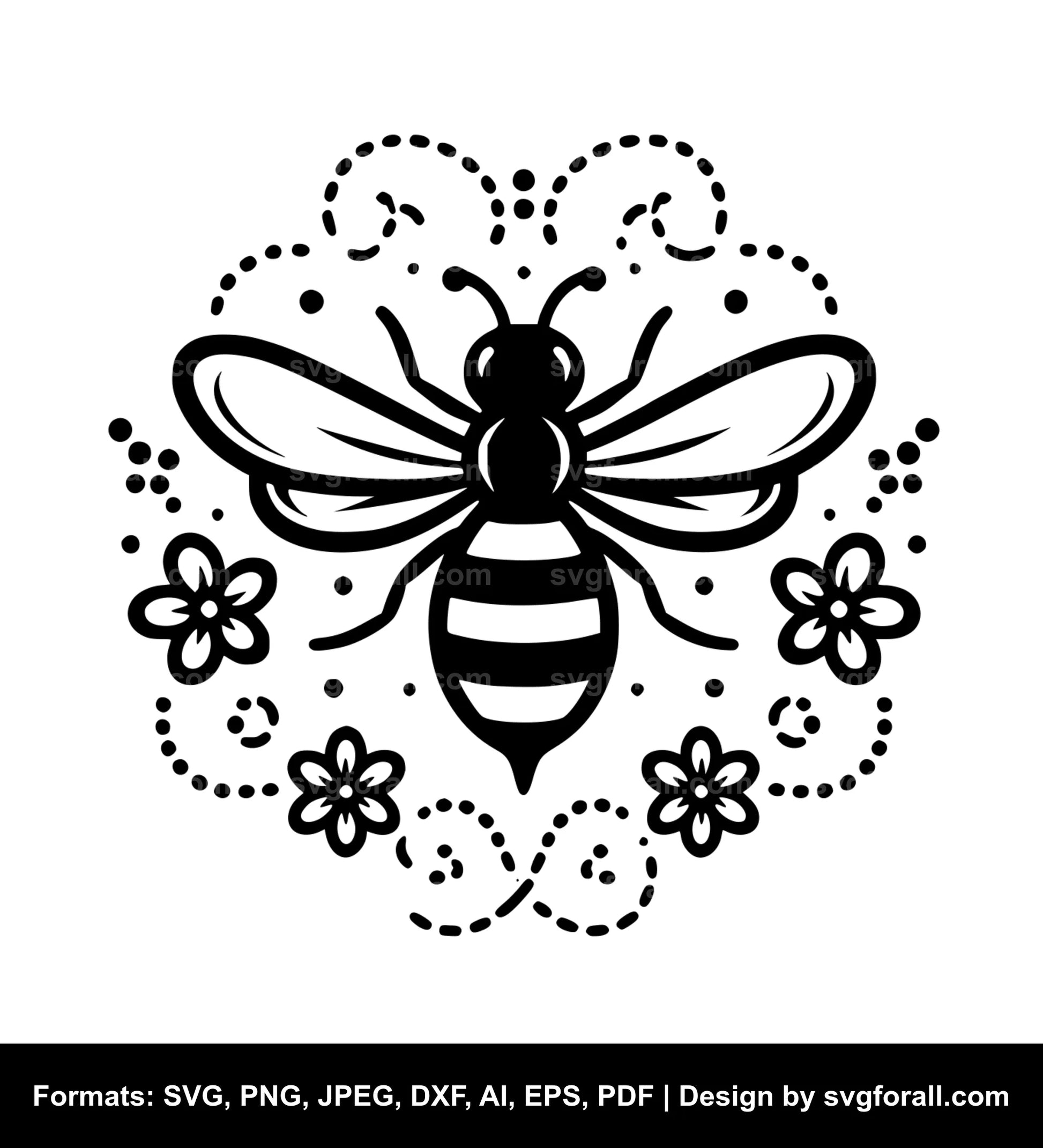 Bee With Trail Cricut SVG