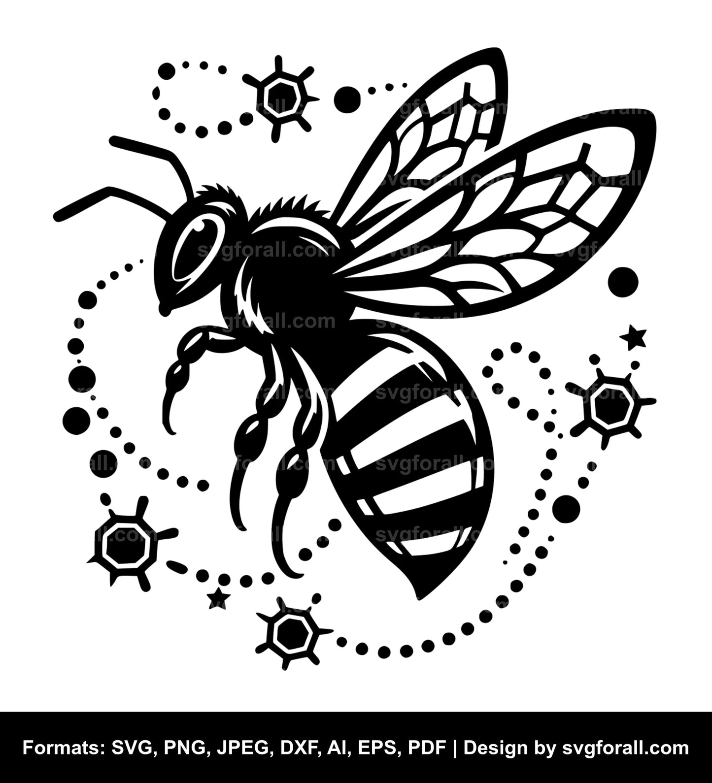 Bee With Trail SVG