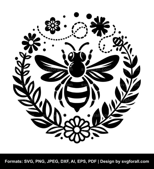 Bee With Trail SVG File